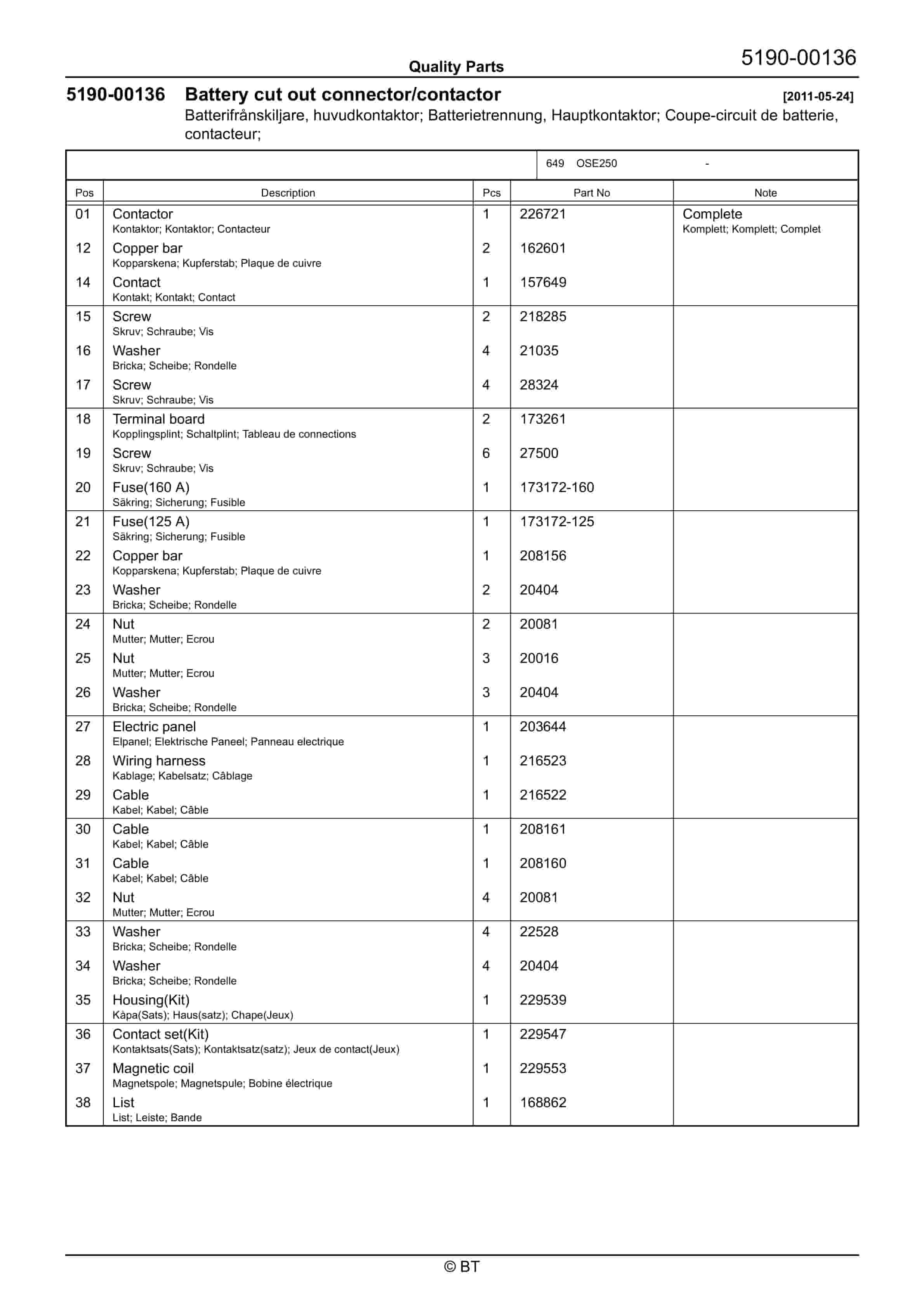 BT OSE250 Quality Parts 7533444 3 BT OSE250 Quality Parts 7533444 - Image 3