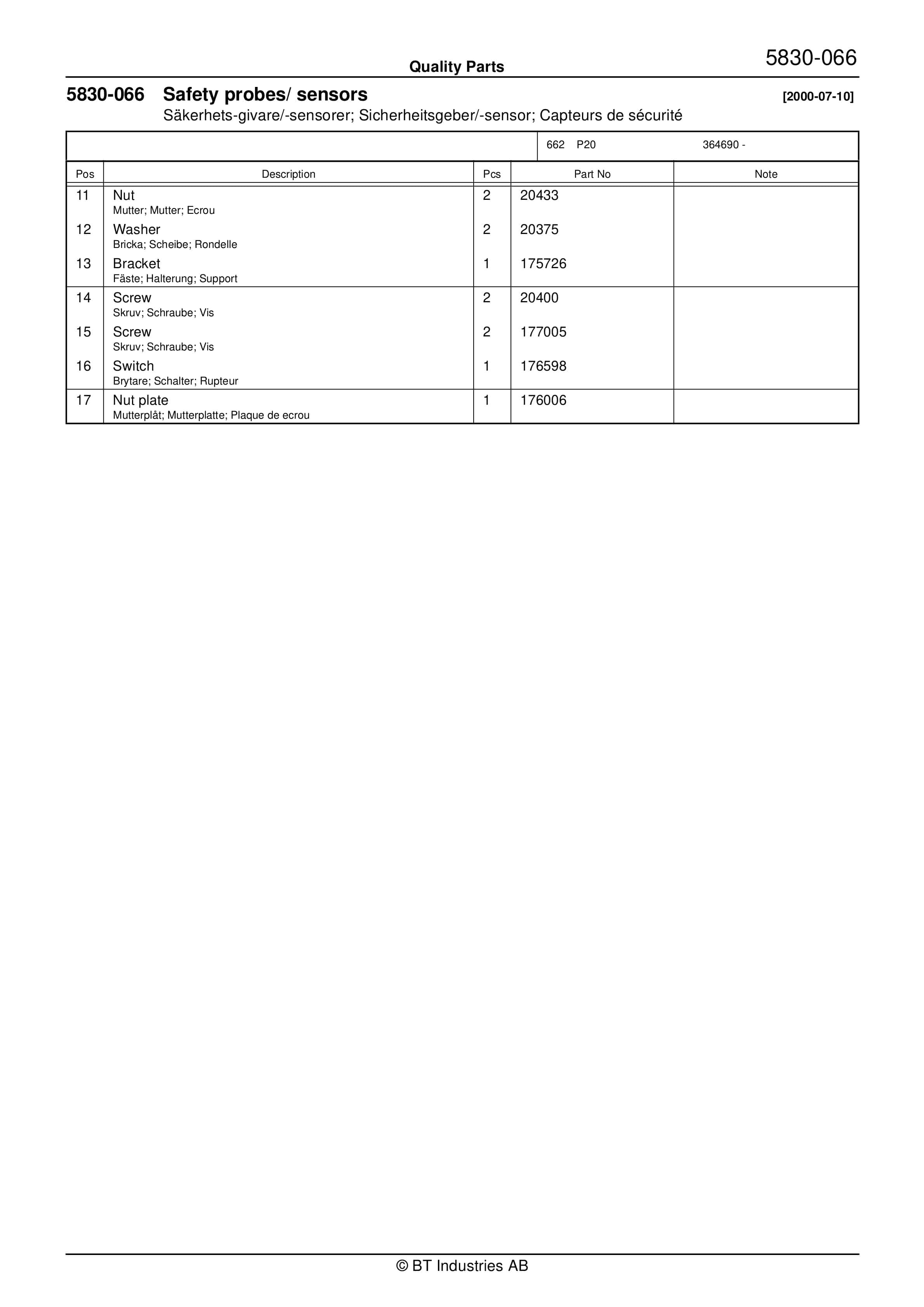 BT P20 Quality Parts 180673 5 BT P20 Quality Parts 180673 - Image 5