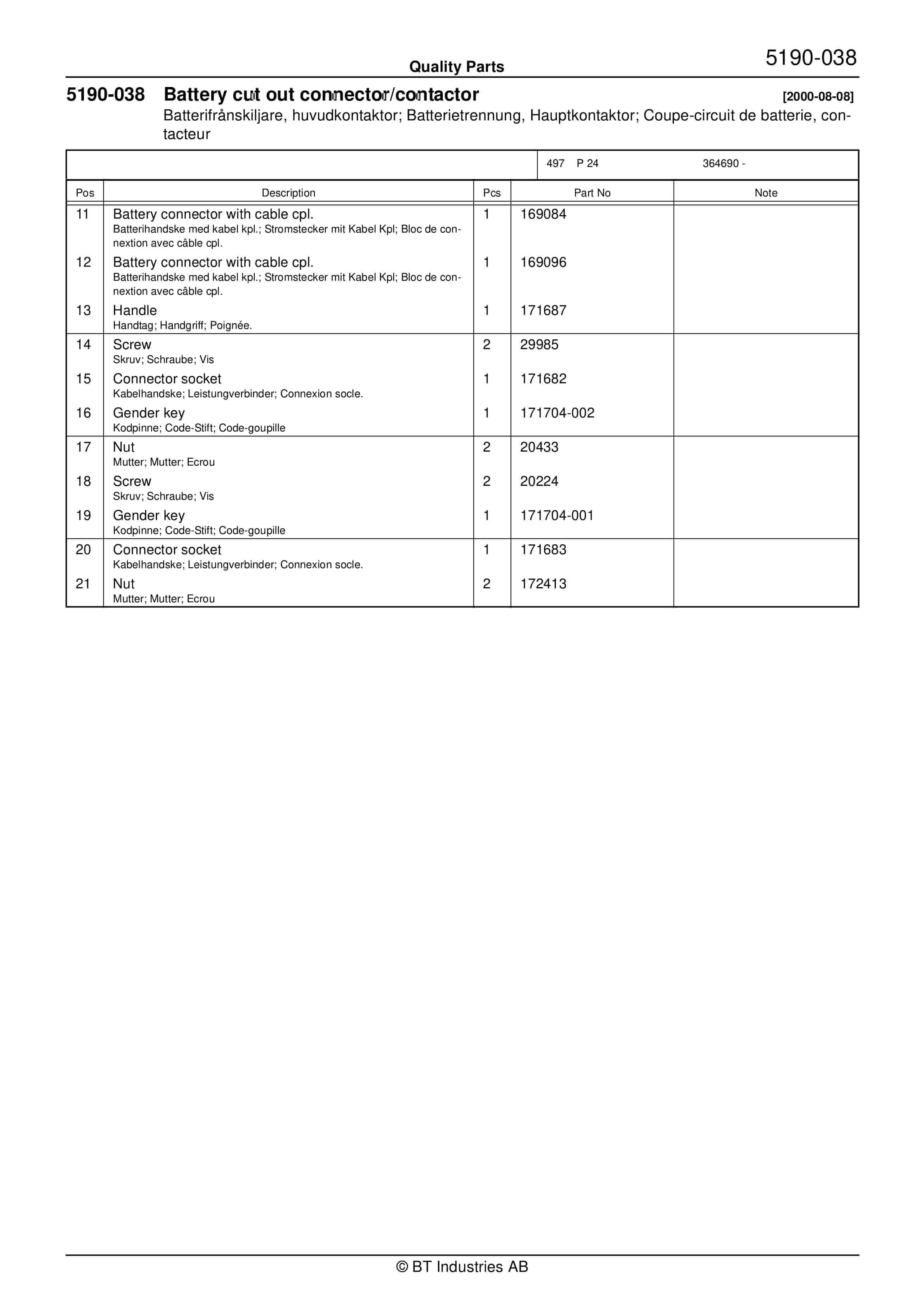 BT P24 Quality Parts 179461 4 BT P24 Quality Parts 179461 - Image 4