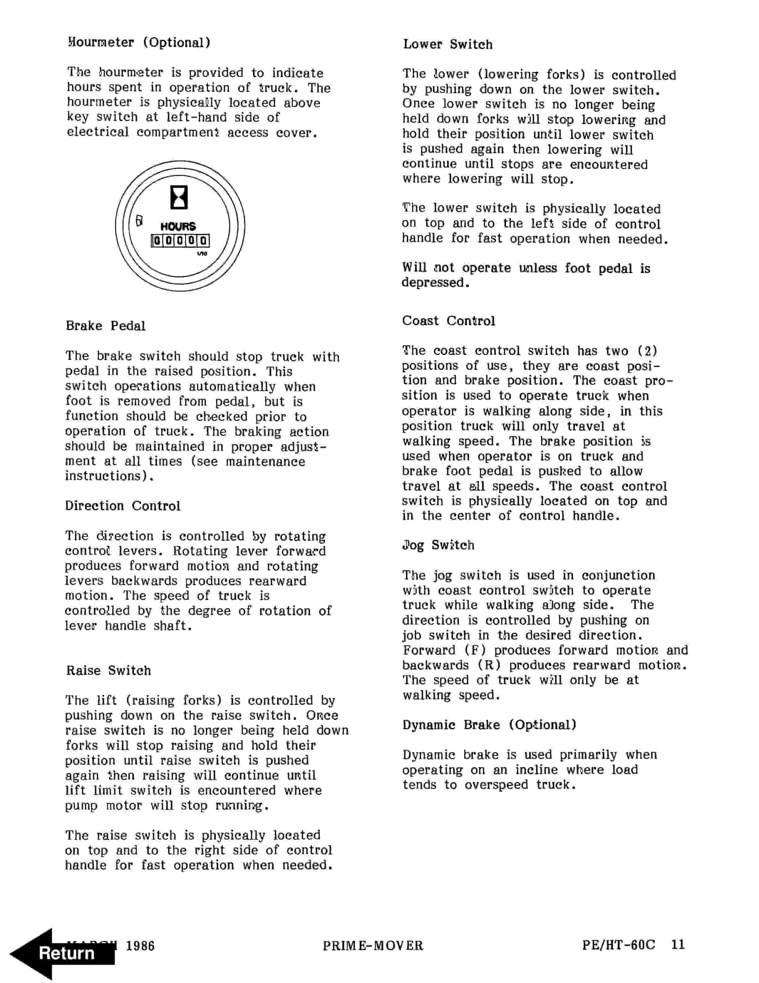 Alternative view of BT PE-60C, HT-60C Electric Center Control Rider Operator Manual 300329-000