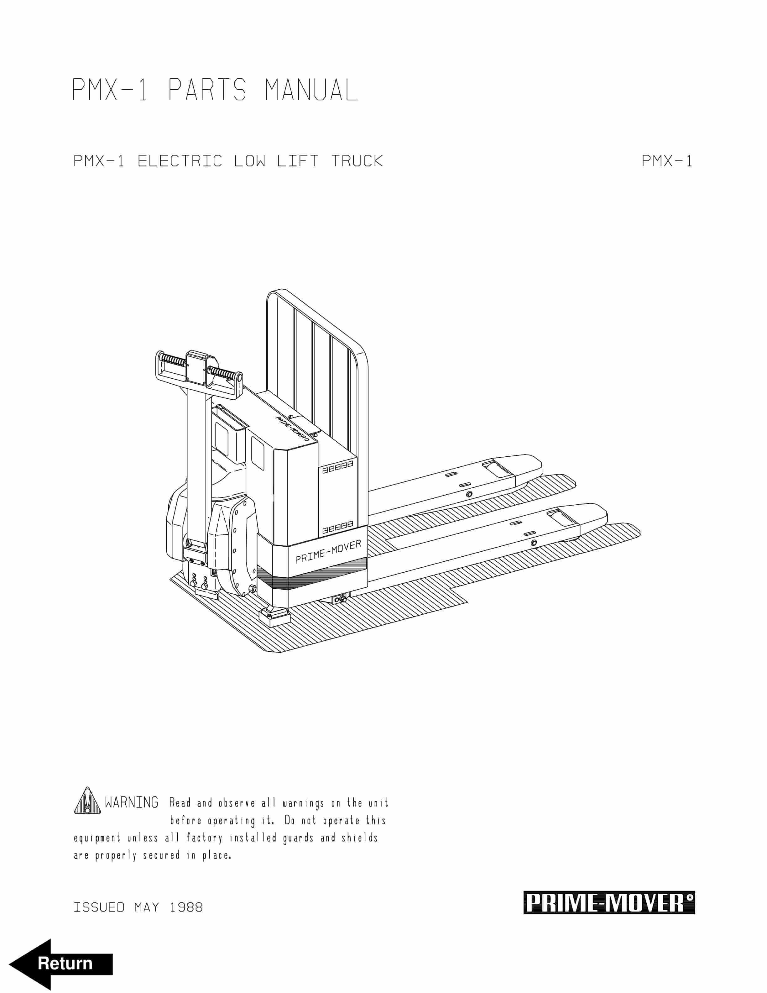 BT PMX-1 Electric Low Lift Truck Parts Manual 300097-000 1 BT PMX-1 Electric Low Lift Truck Parts Manual 300097-000