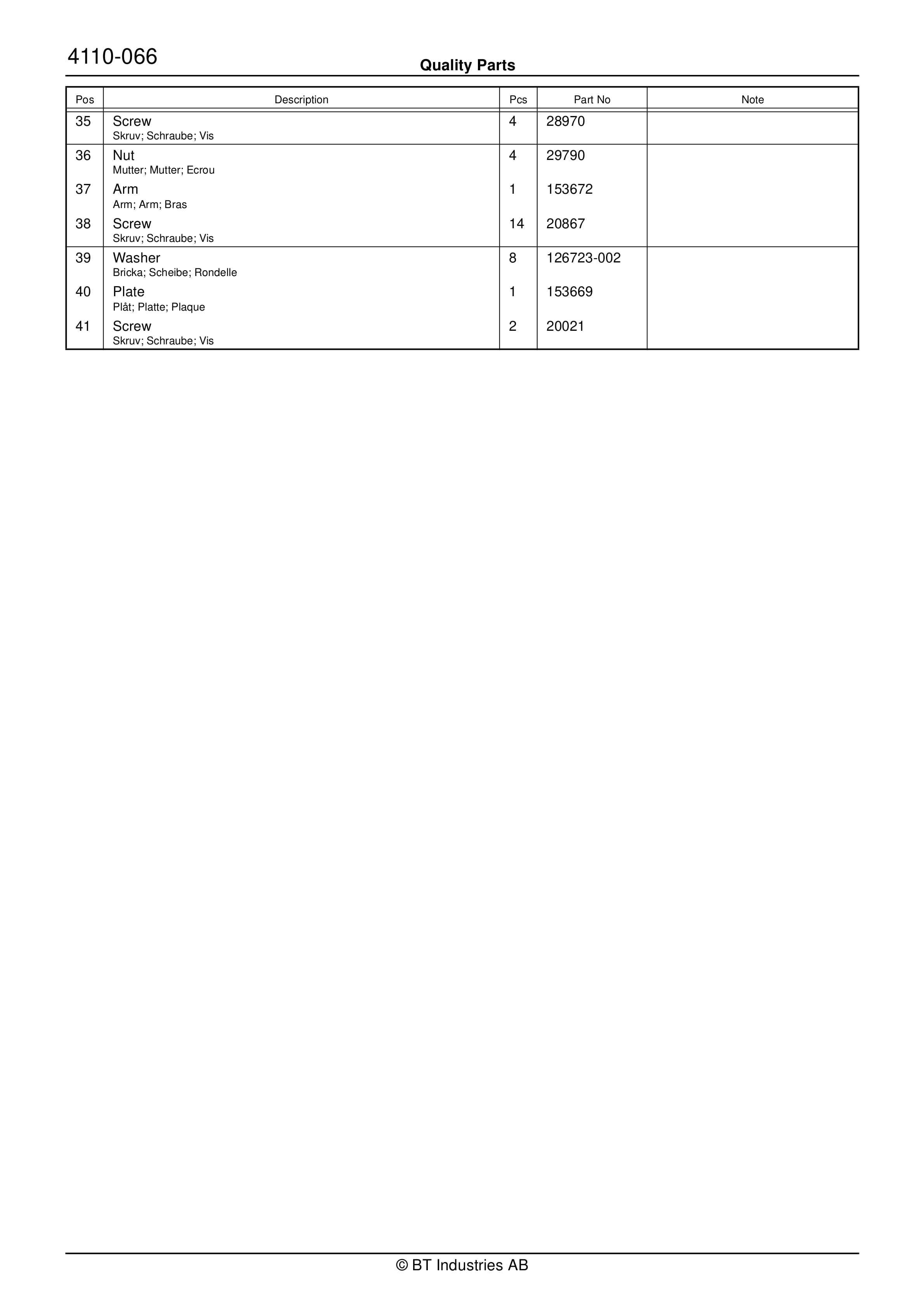 BT PPL 2000 MX Quality Parts 166906 2 BT PPL 2000 MX Quality Parts 166906 - Image 2