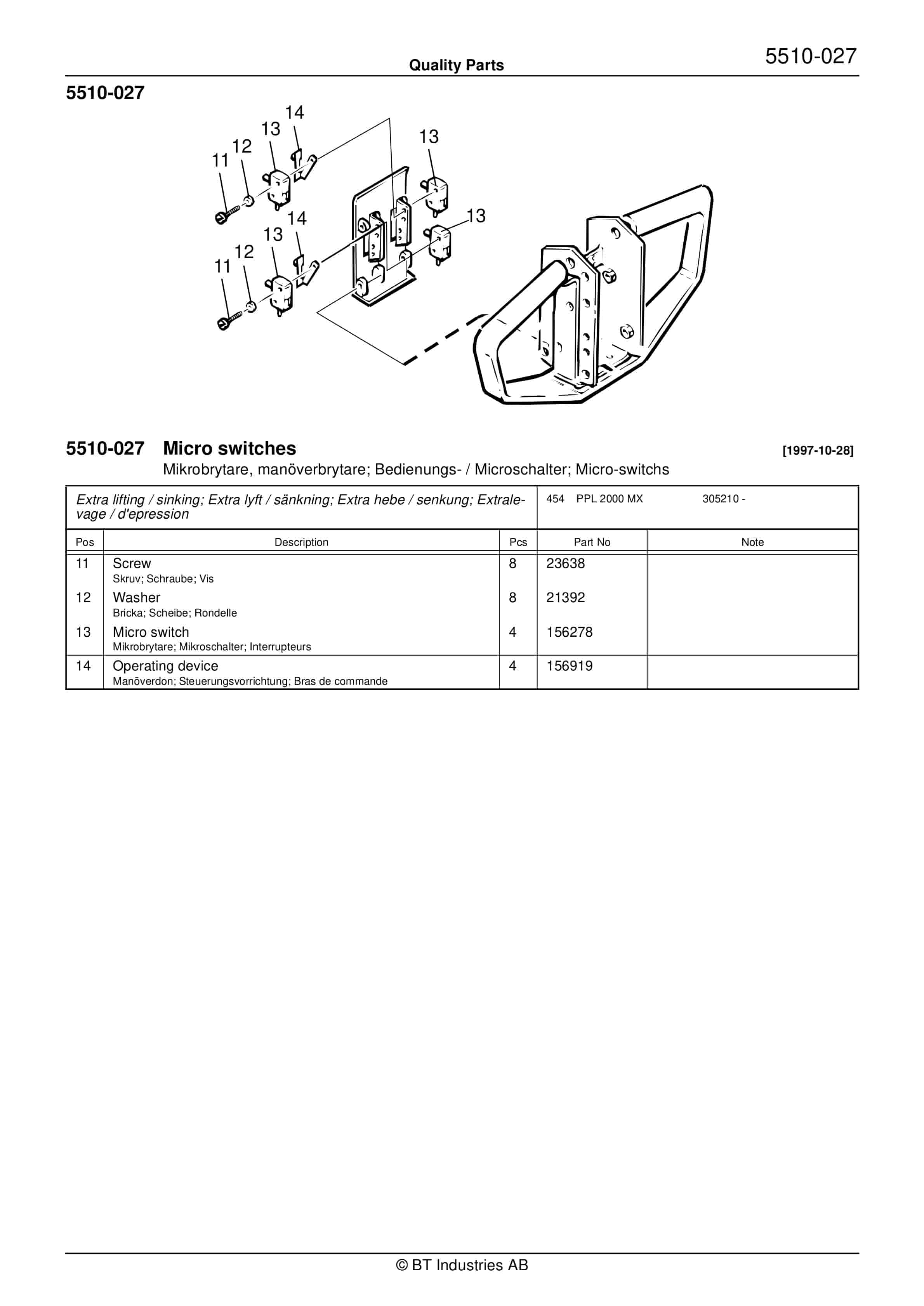 BT PPL 2000 MX Quality Parts 166906 3 BT PPL 2000 MX Quality Parts 166906 - Image 3