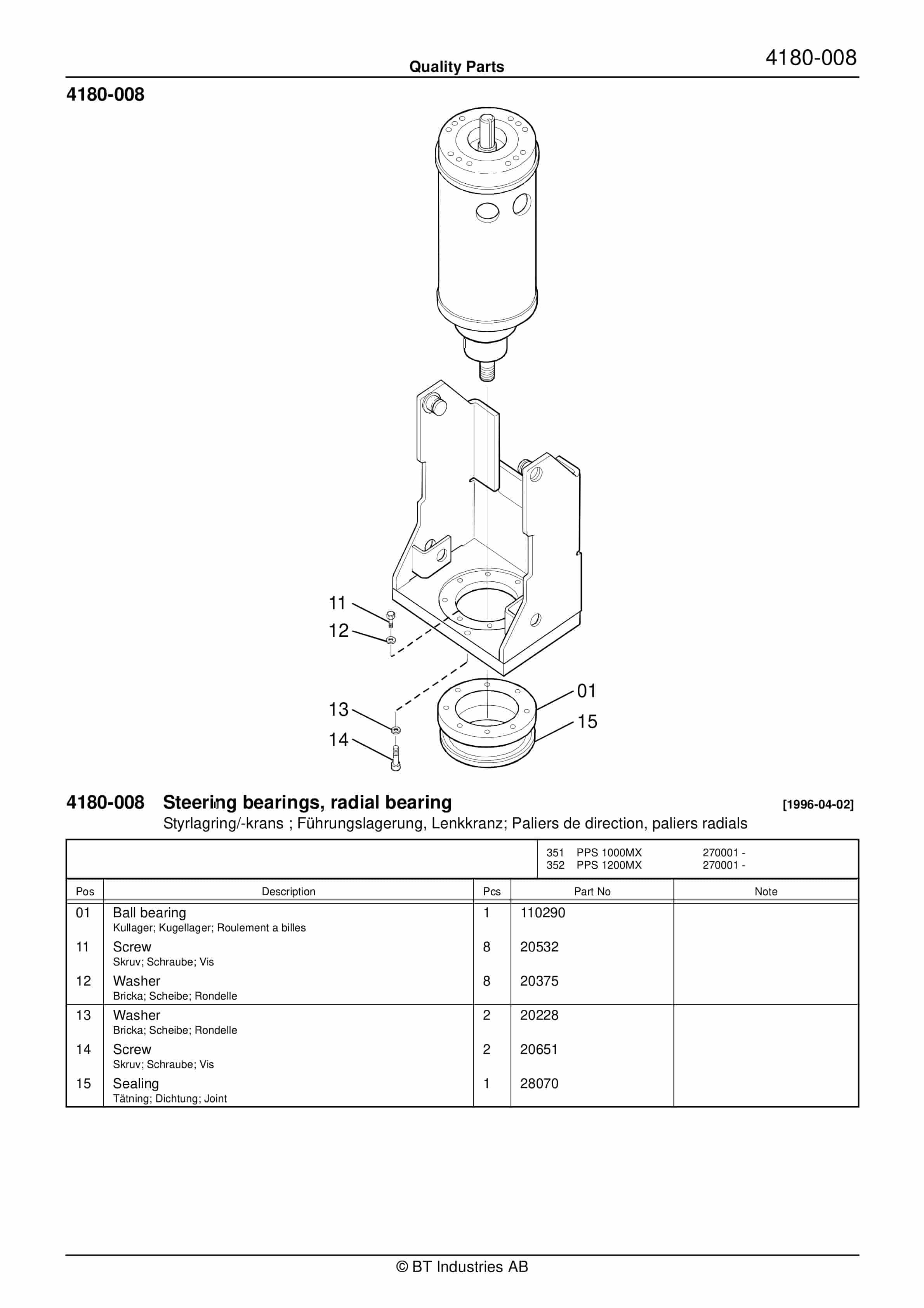 BT PPS 1200MX Quality Parts 180958 2 BT PPS 1200MX Quality Parts 180958 - Image 2