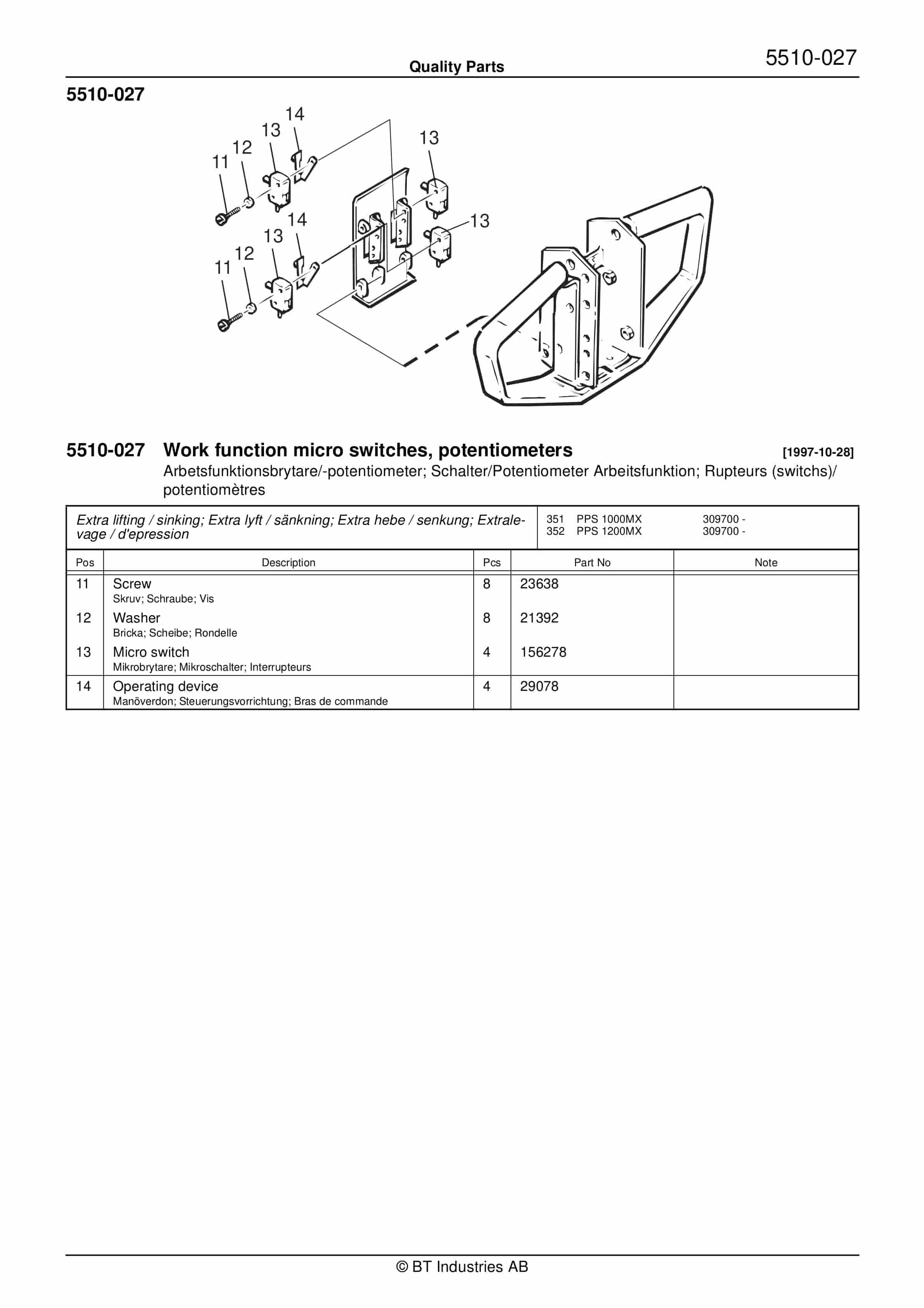 BT PPS 1200MX Quality Parts 180958 3 BT PPS 1200MX Quality Parts 180958 - Image 3