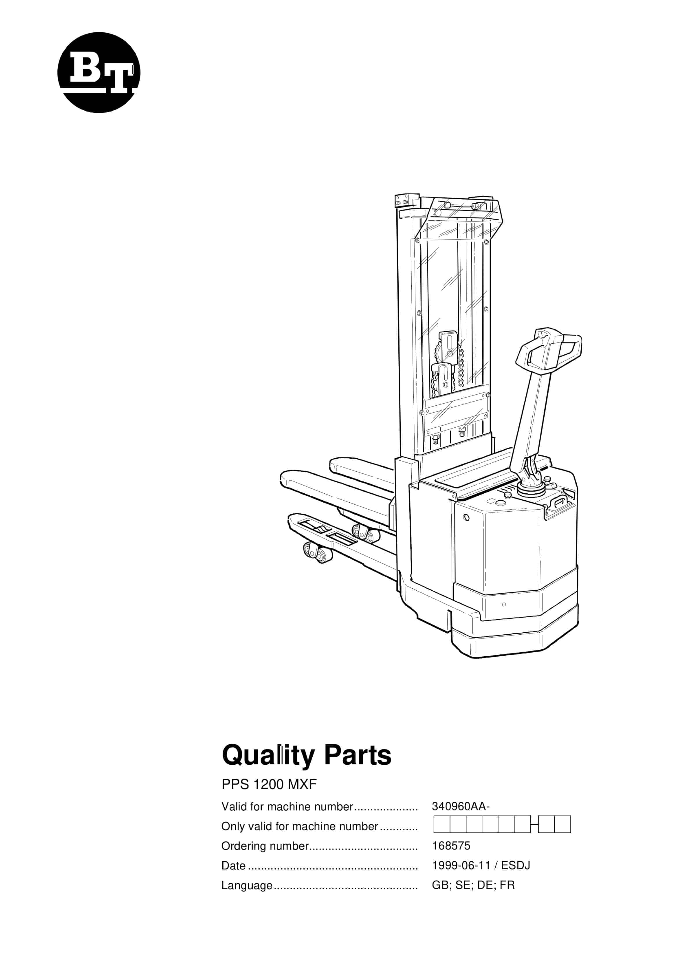 BT PPS 1200MXF Quality Parts 168575 1 BT PPS 1200MXF Quality Parts 168575
