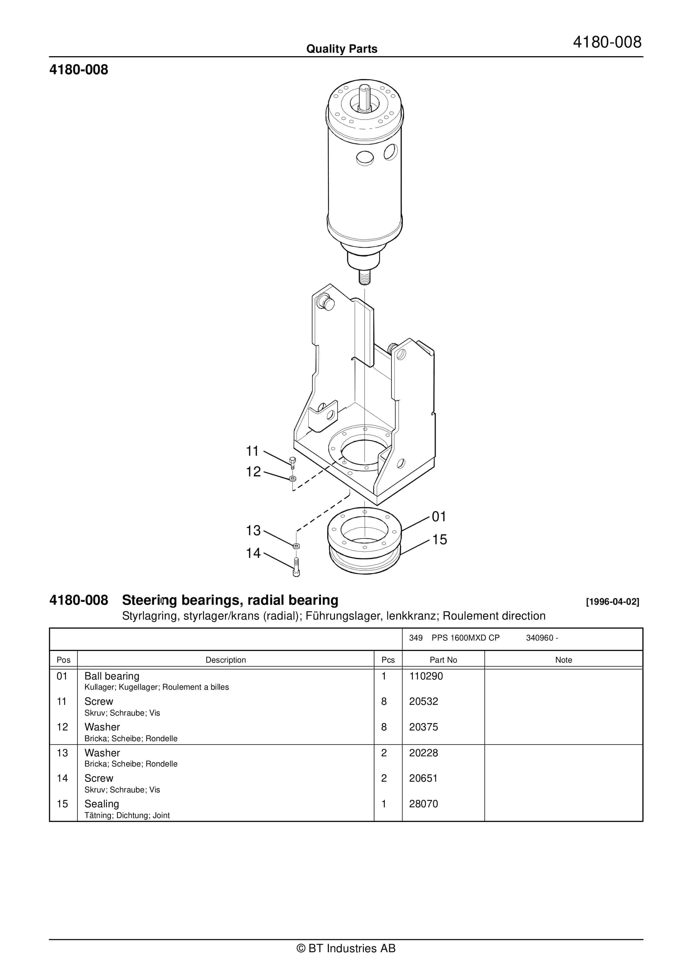 BT PPS 1600MXD CP Quality Parts 171357 2 BT PPS 1600MXD CP Quality Parts 171357 - Image 2