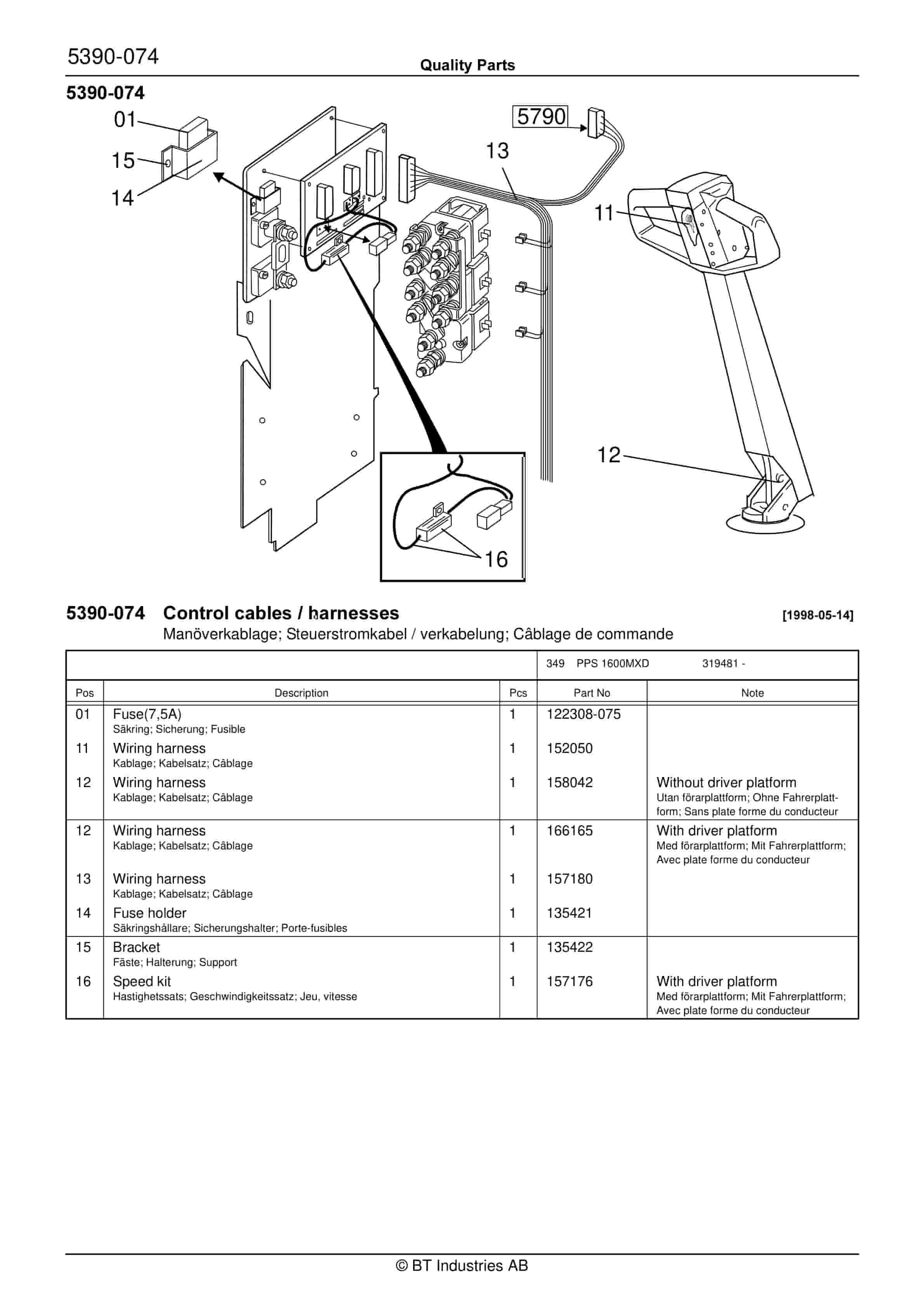 BT PPS 1600MXD Quality Parts 163531 3 BT PPS 1600MXD Quality Parts 163531 - Image 3