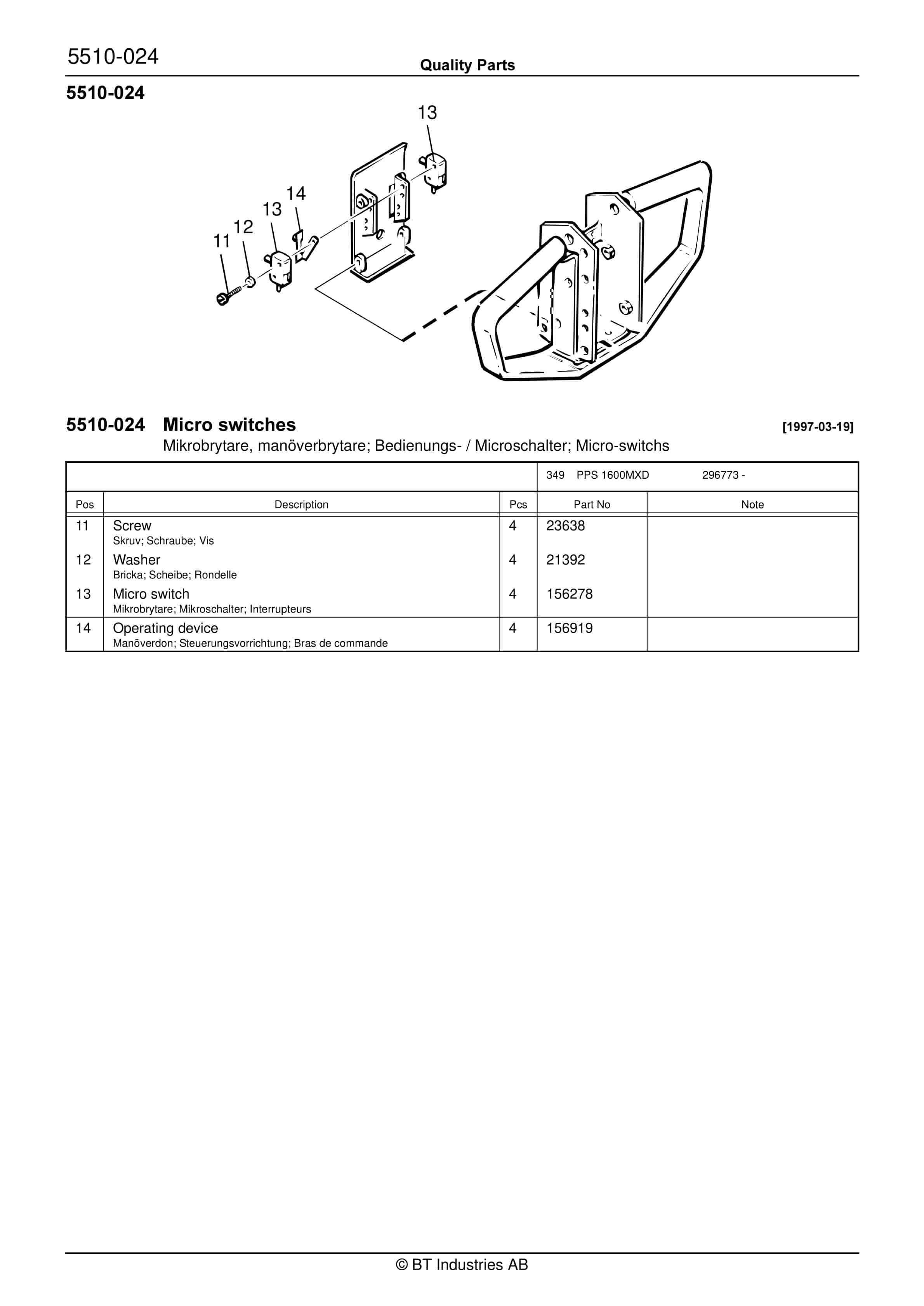 BT PPS 1600MXD Quality Parts 163531 4 BT PPS 1600MXD Quality Parts 163531 - Image 4