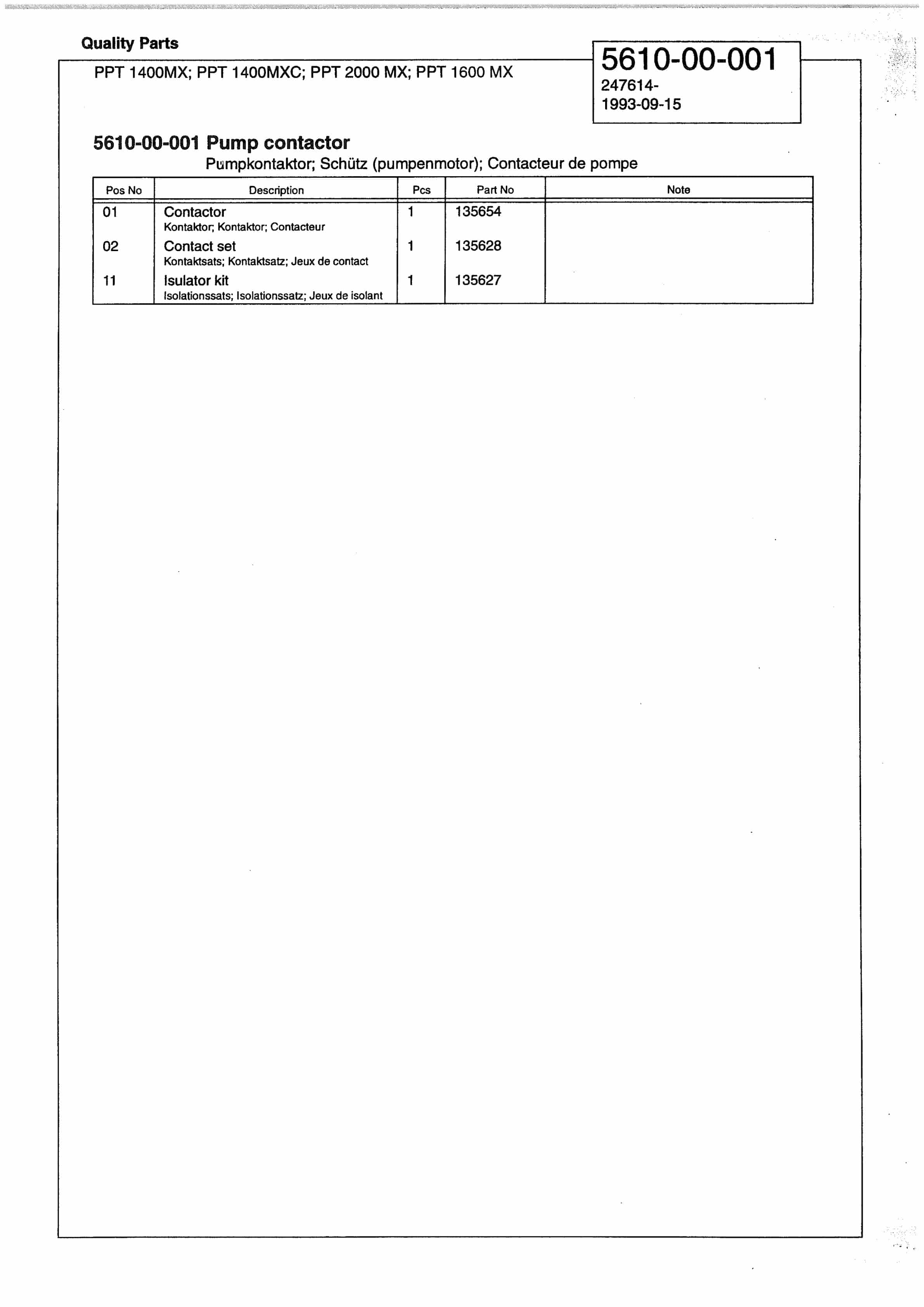 BT PPT 1400MX, PPT 1400MXC, PPT 1600MX, PPT 2000MX Quality Parts 140576 5 BT PPT 1400MX, PPT 1400MXC, PPT 1600MX, PPT 2000MX Quality Parts 140576-5