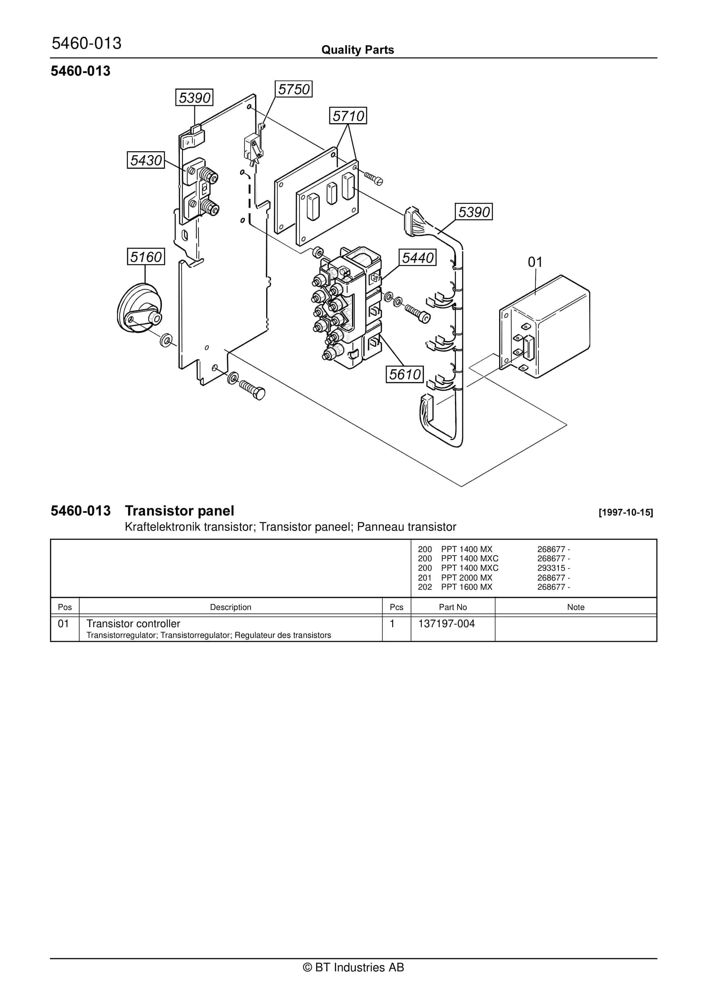 BT PPT 1400MX, PPT 1400MXC, PPT 1600MX, PPT 2000MX Quality Parts 160670 3 BT PPT 1400MX, PPT 1400MXC, PPT 1600MX, PPT 2000MX Quality Parts 160670 - Image 3