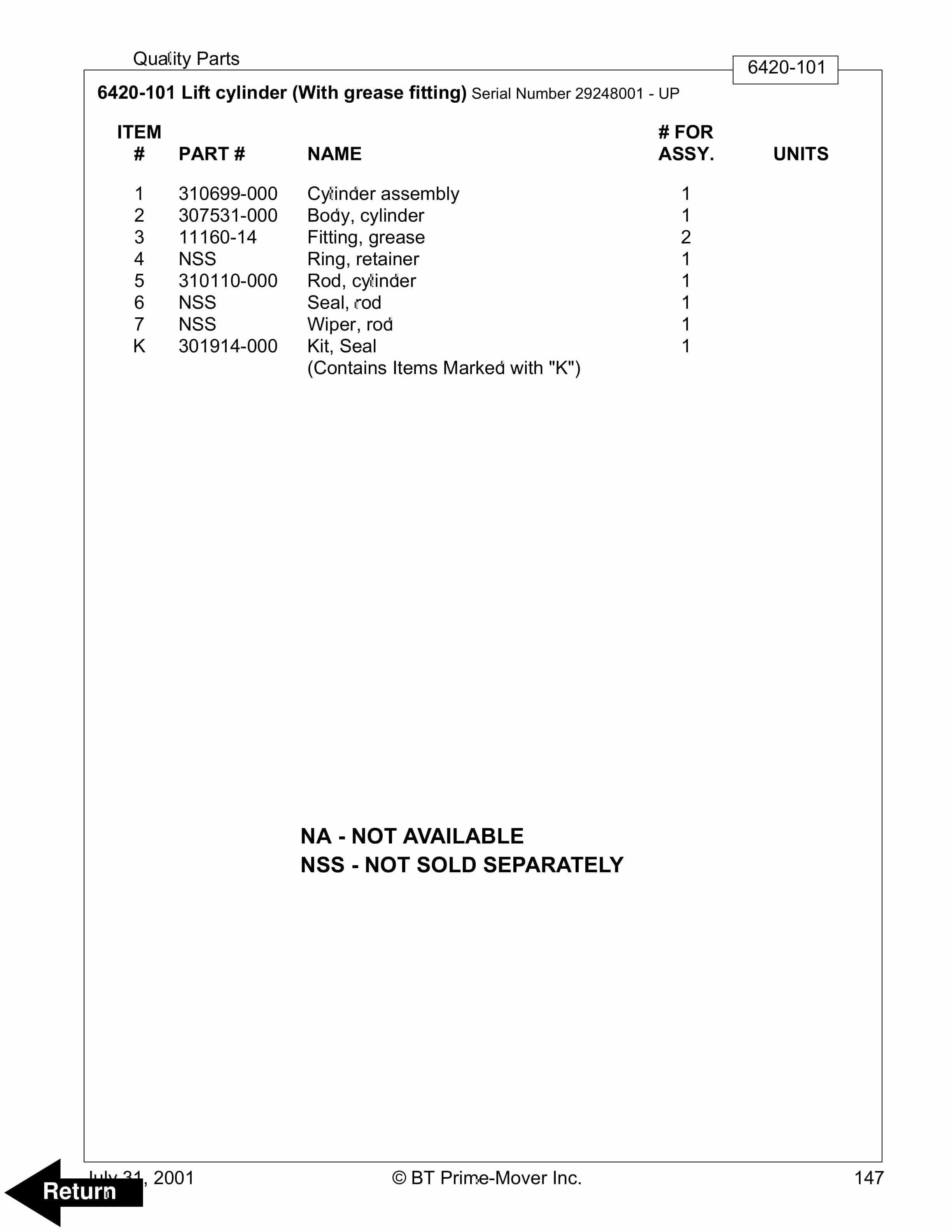 BT RMX, HMX Electric Low Lift Pallet Truck Parts Manual 302064-009 5 BT RMX, HMX Electric Low Lift Pallet Truck Parts Manual 302064-009 - Image 5