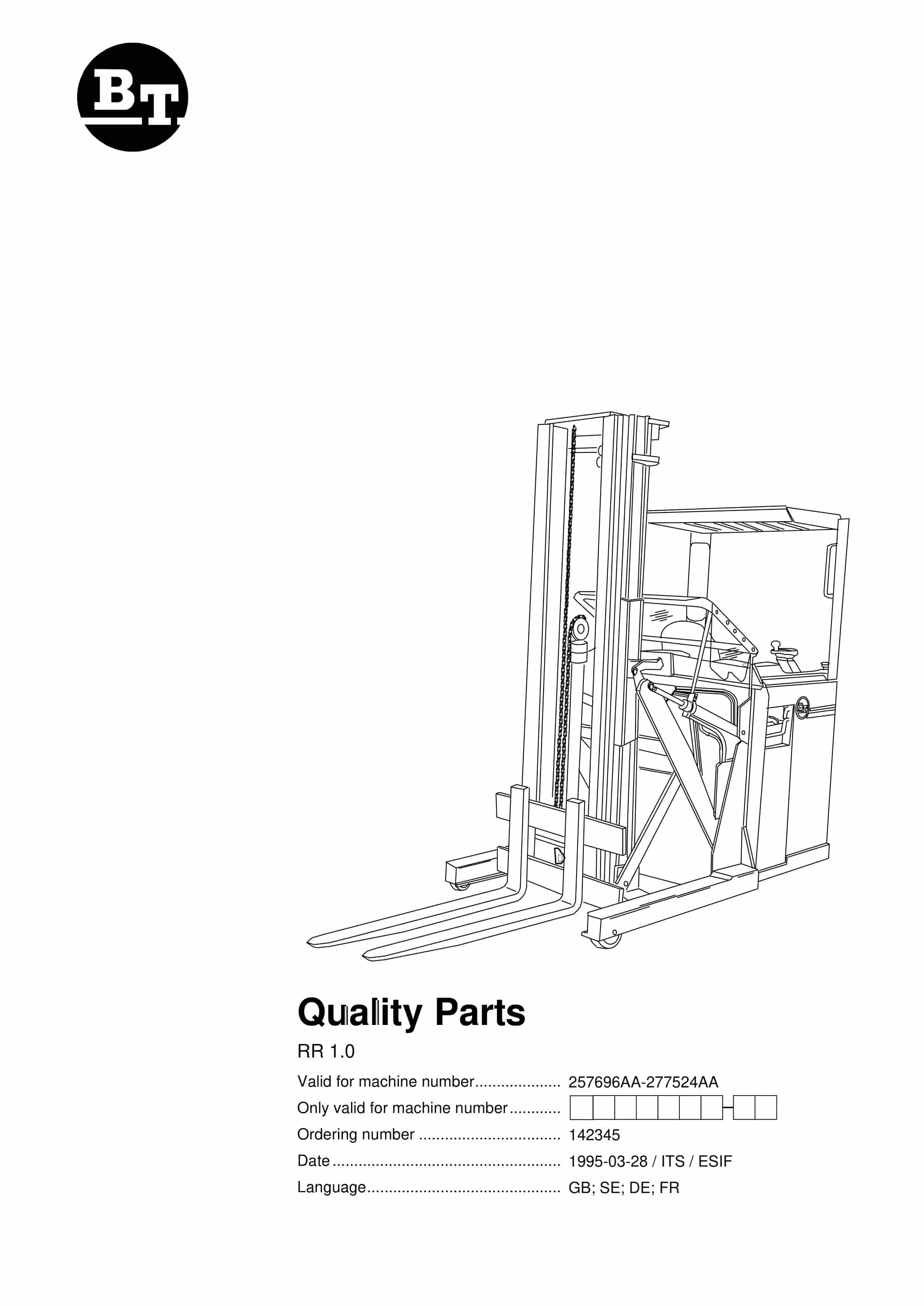 BT RR 1.0 Quality Parts 142345 1 BT RR 1.0 Quality Parts 142345