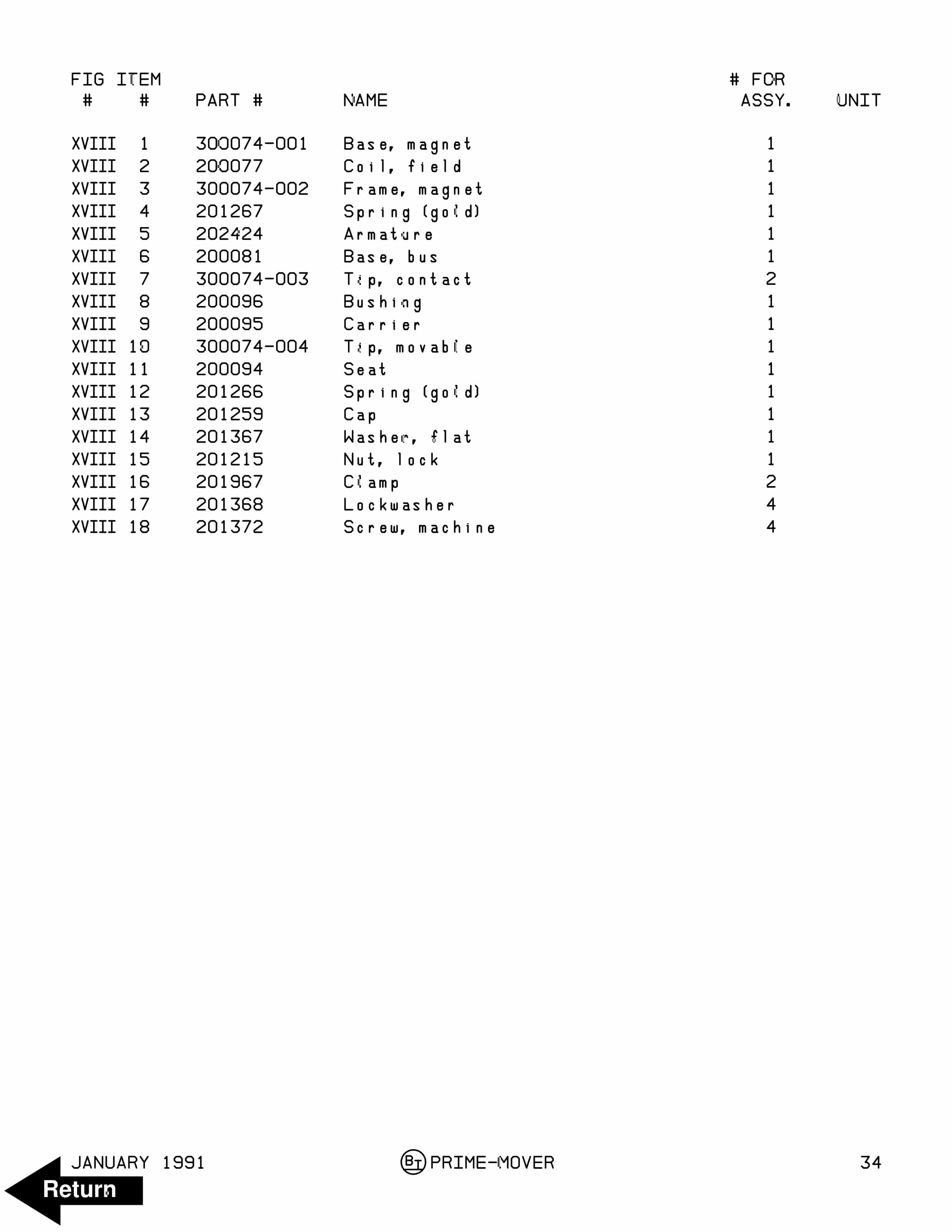 BT RR-30C G.E EV-100LX SCR Parts List Reference 301259-000 4 BT RR-30C G.E EV-100LX SCR Parts List Reference 301259-000 - Image 4
