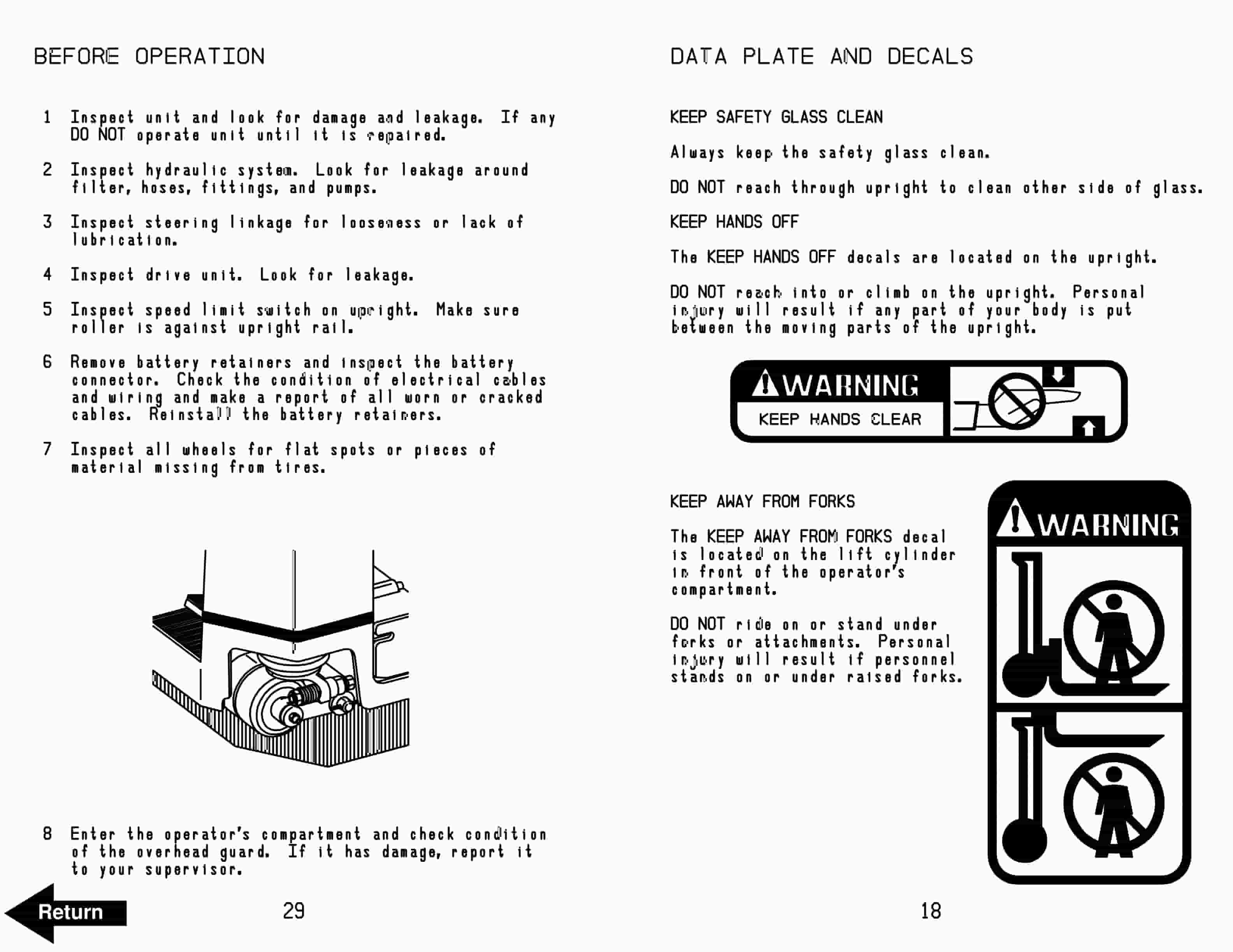 BT RR-30C Reach Truck Operator Manual 301034-000-4