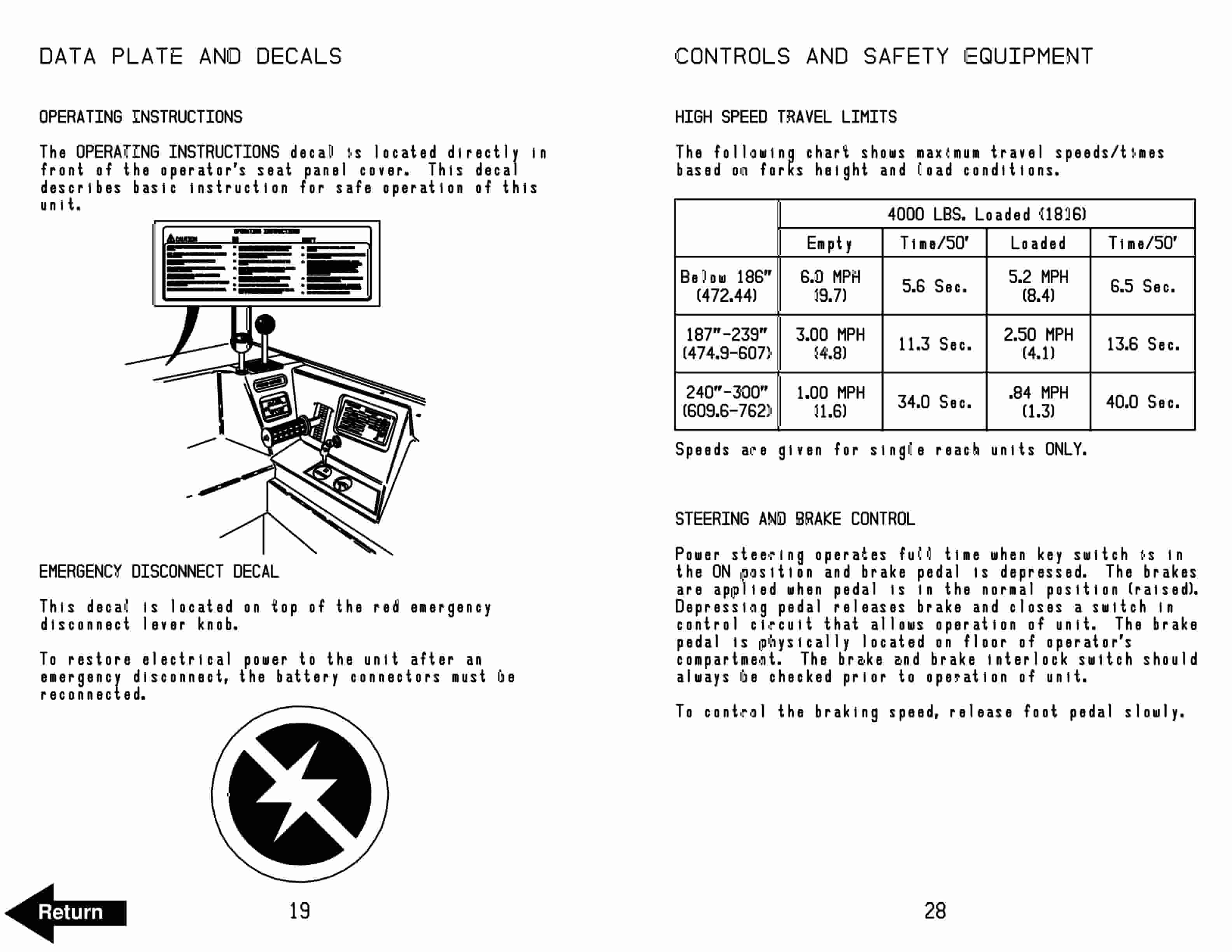 BT RR-30C Reach Truck Operator Manual 301034-000-5