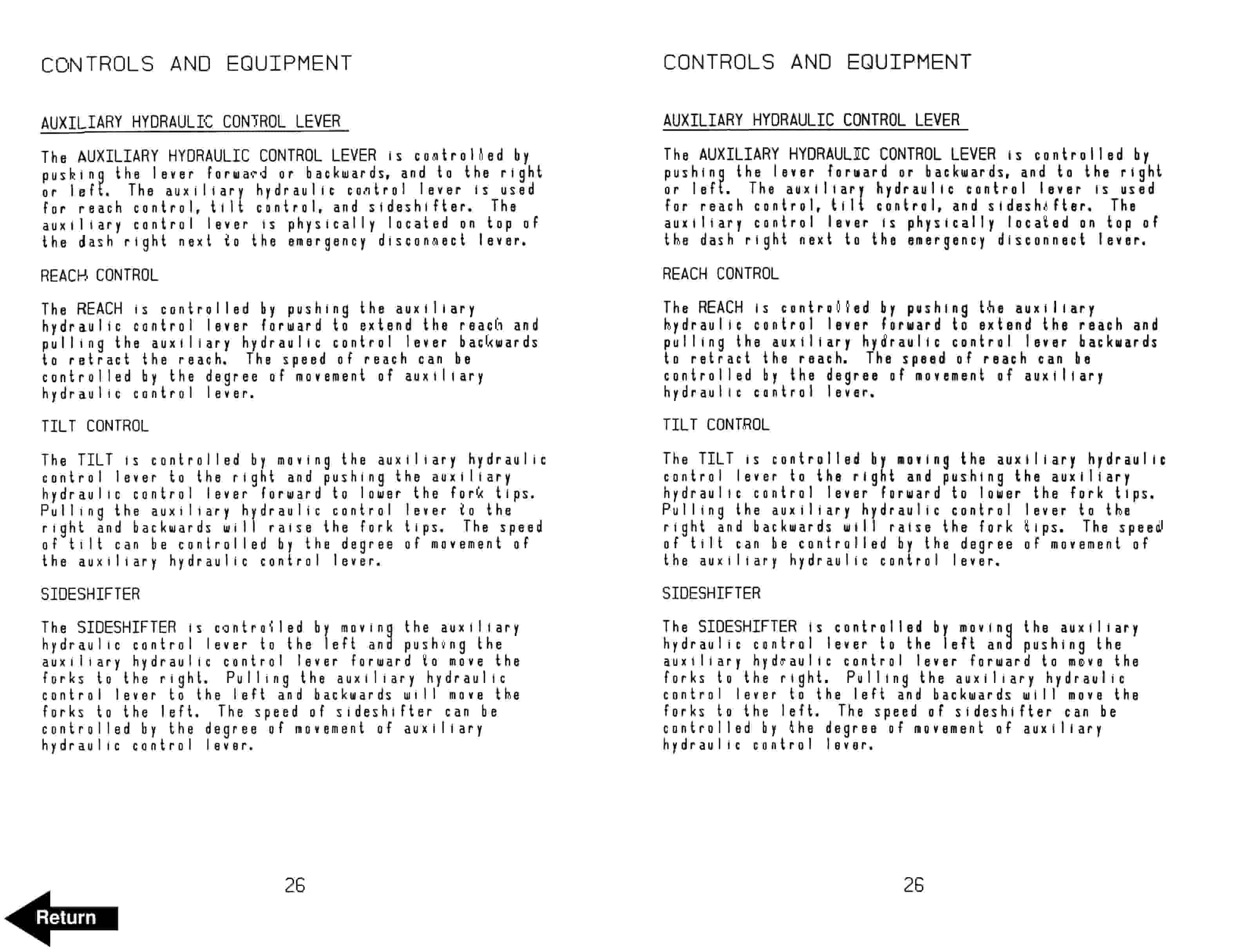 Alternative view of BT RR-34B Electric Reach Truck Operator Manual 301078-001