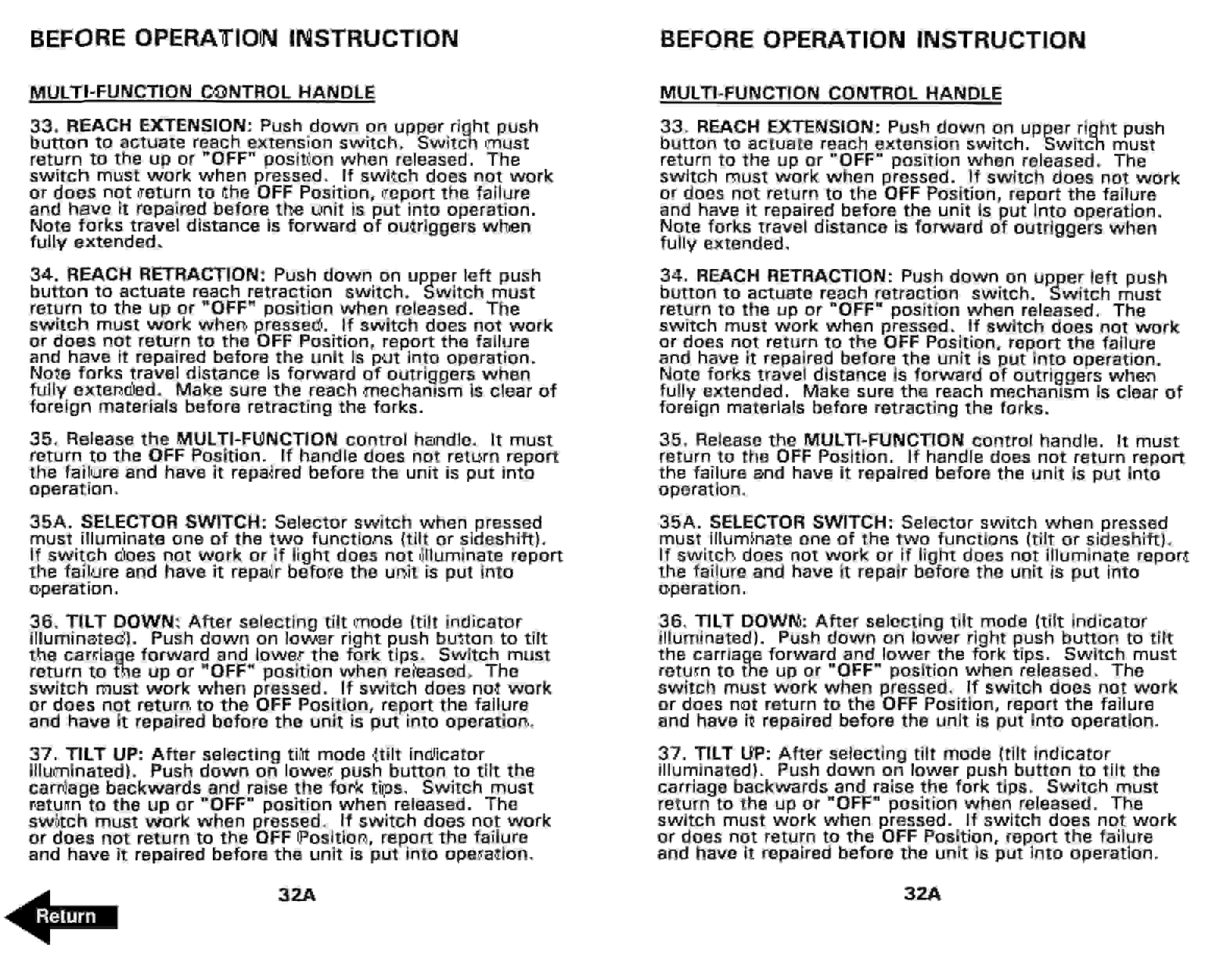BT RR-34B Electric Reach Truck Operator Manual 301078-001 3 BT RR-34B Electric Reach Truck Operator Manual 301078-001 - Image 3