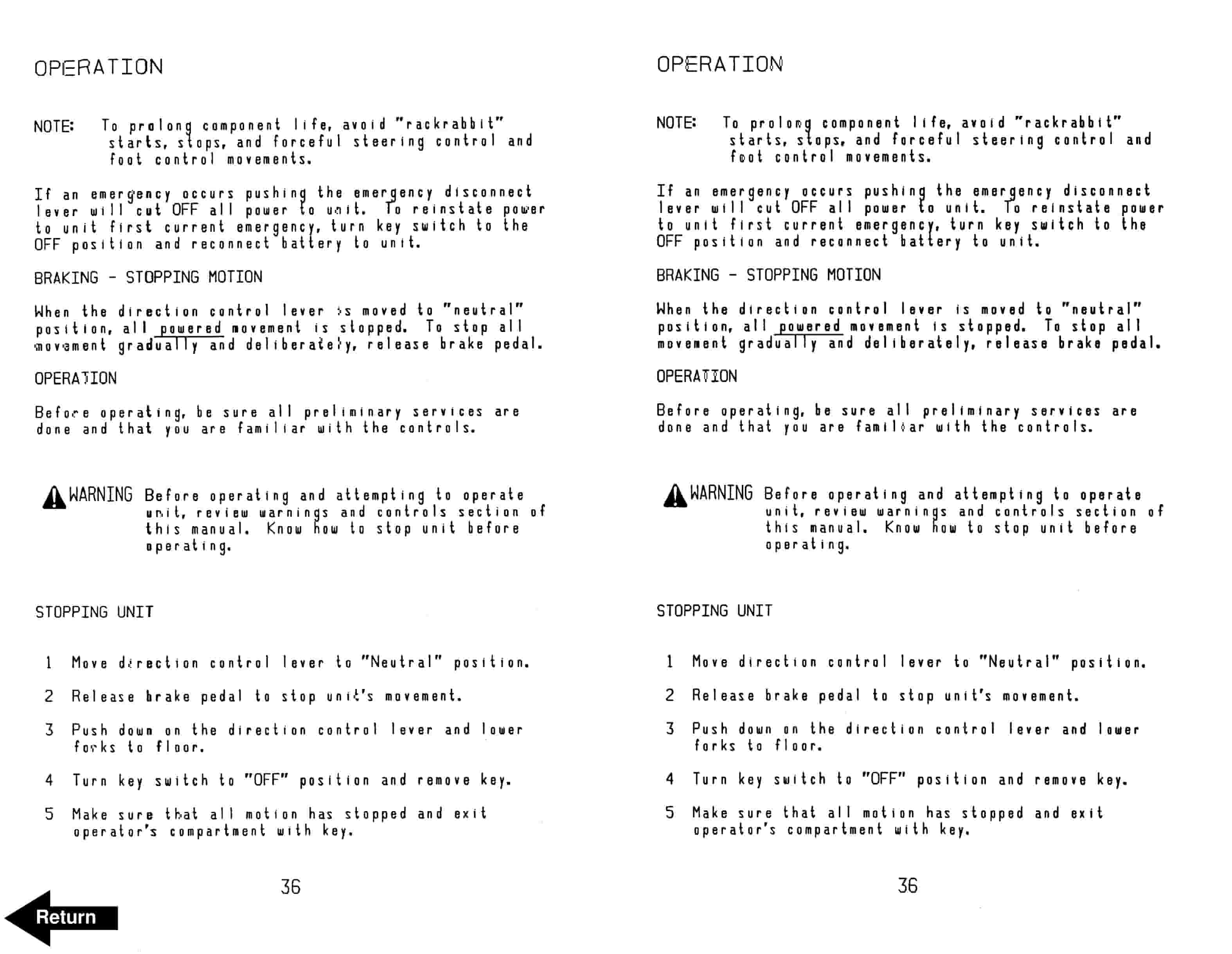 BT RR-34B Electric Reach Truck Operator Manual 301078-001 4 BT RR-34B Electric Reach Truck Operator Manual 301078-001 - Image 4