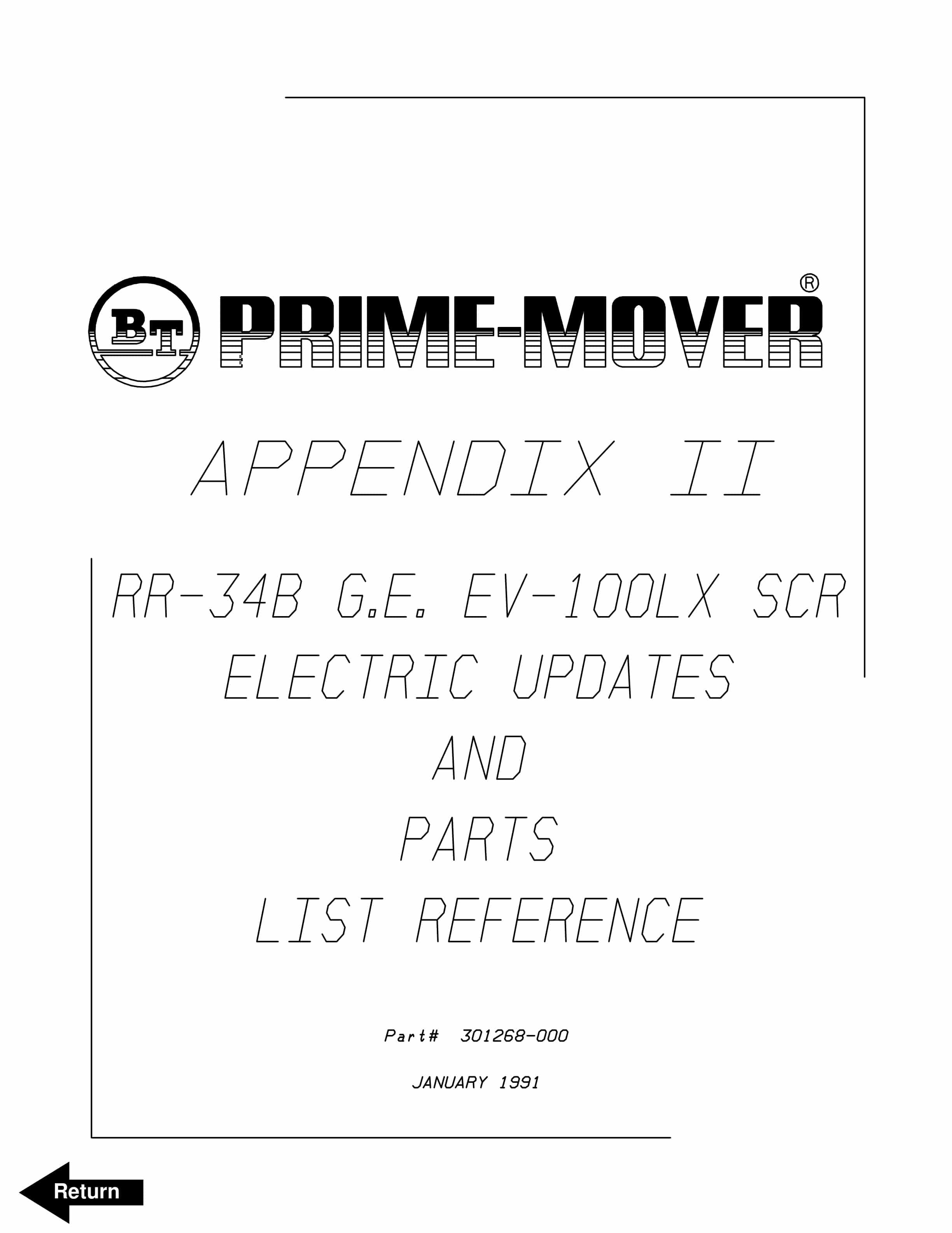 BT RR-34B G.E EV-100LX SCR Parts List Reference 301268-000 1 BT RR-34B G.E EV-100LX SCR Parts List Reference 301268-000