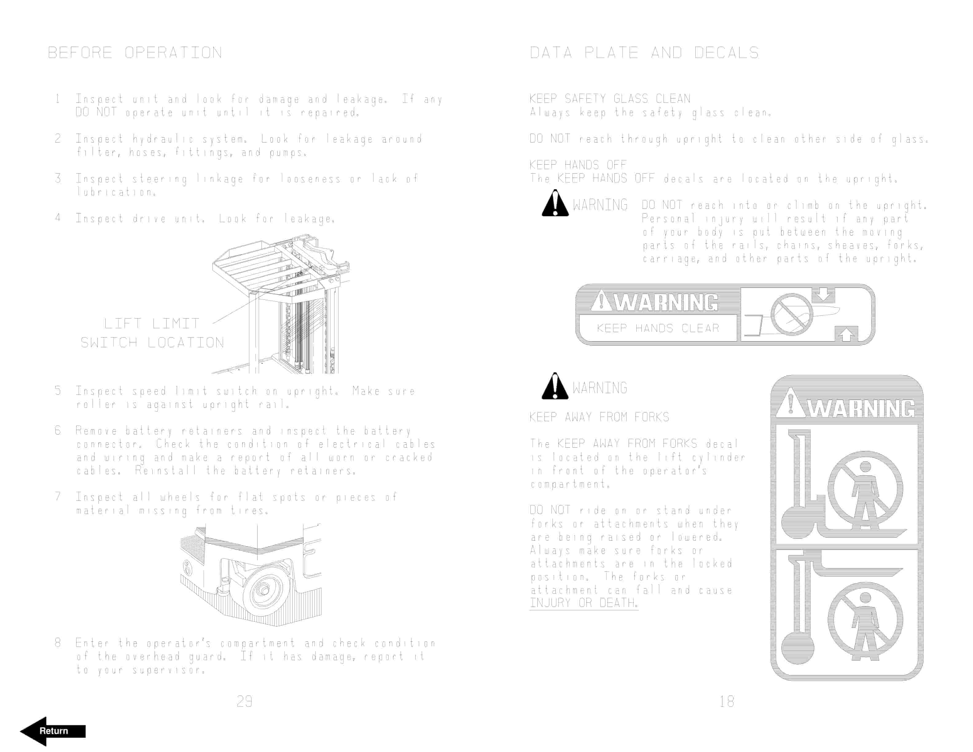 BT RR-40B Reach Truck Operator Manual 301037-000-4