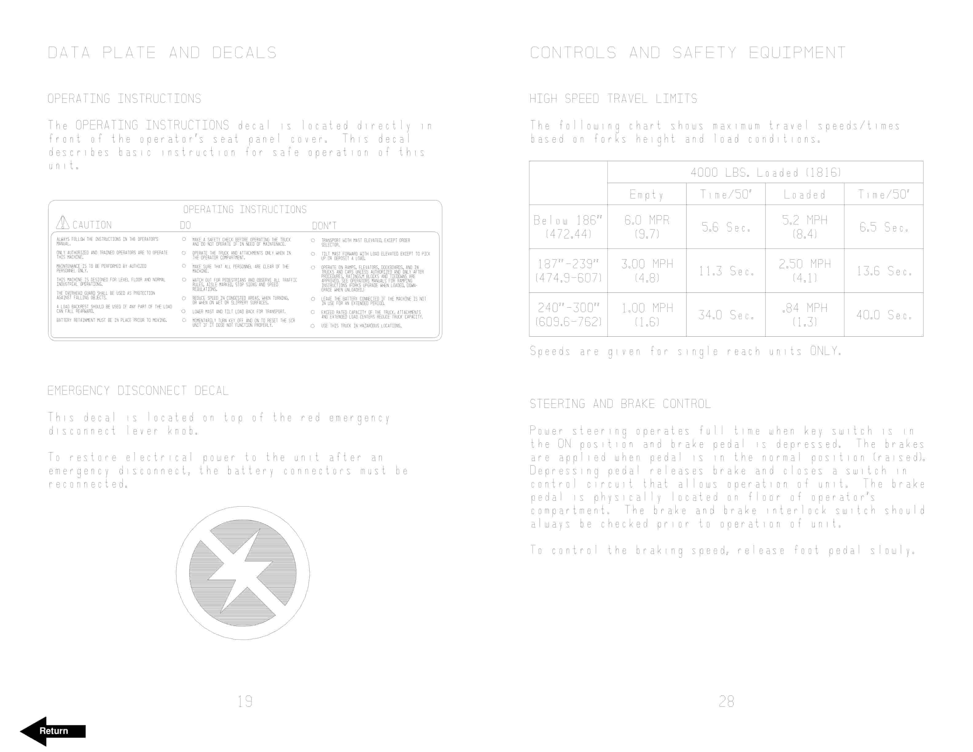 BT RR-40B Reach Truck Operator Manual 301037-000-5