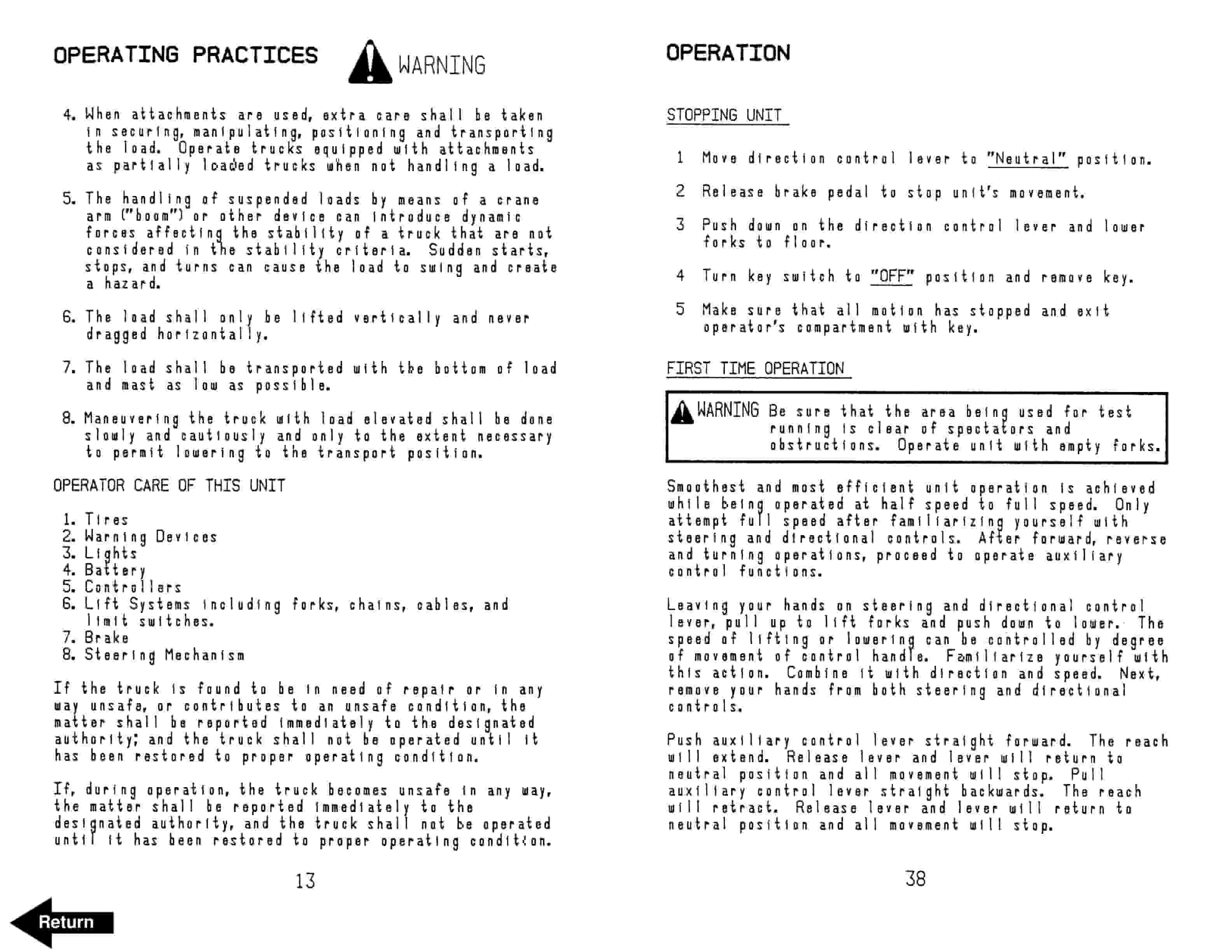 Alternative view of BT RR-45 Reach Truck Operator Manual 41722-00