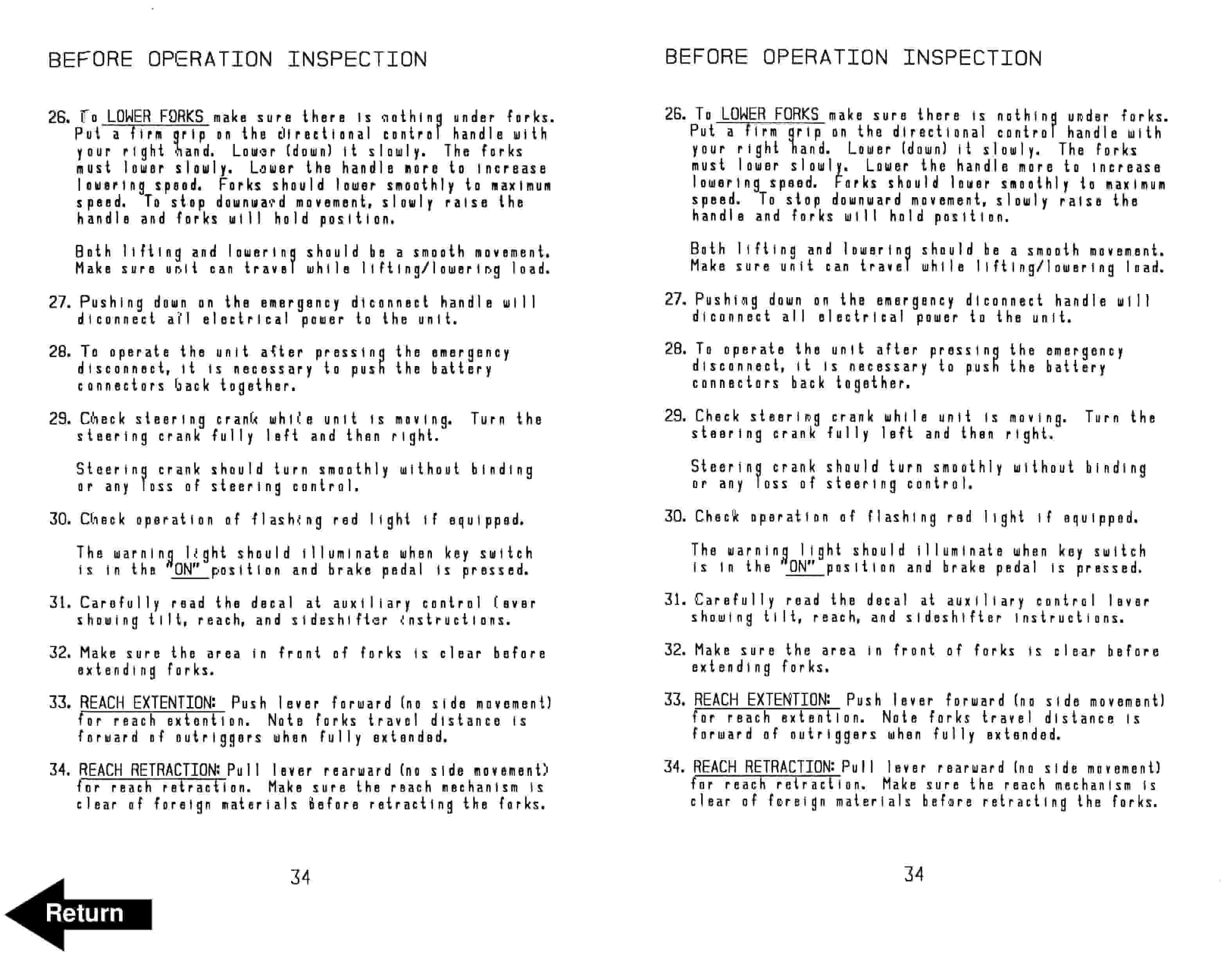 BT RR-45, RR-45Z Electric Reach Truck Operator Manual 301363-000 3 BT RR-45, RR-45Z Electric Reach Truck Operator Manual 301363-000 - Image 3