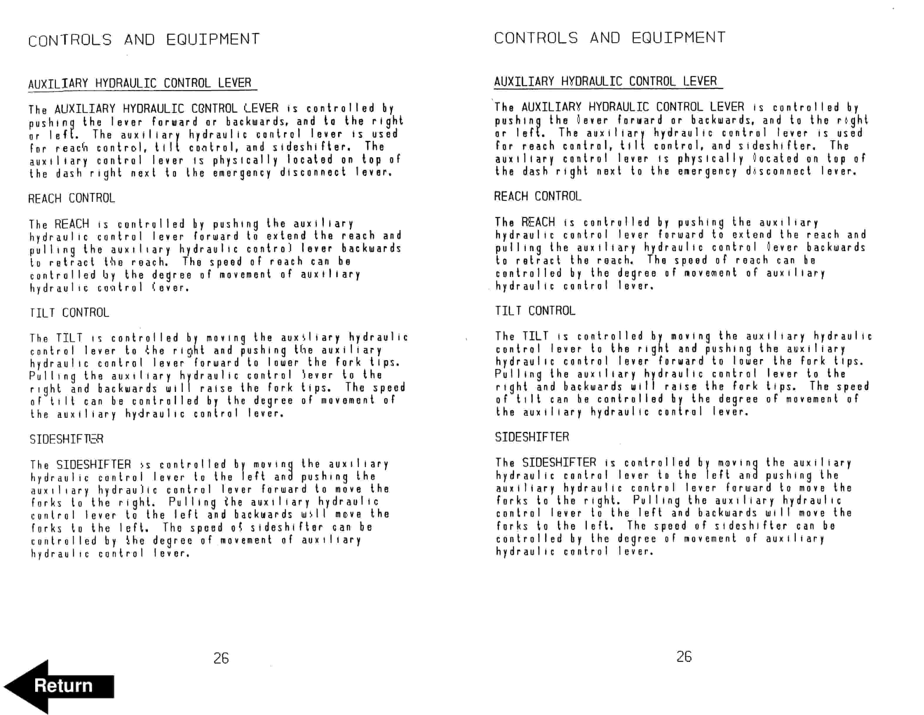 Alternative view of BT RR-45, RR-45Z Electric Reach Truck Operator Manual 41722-01