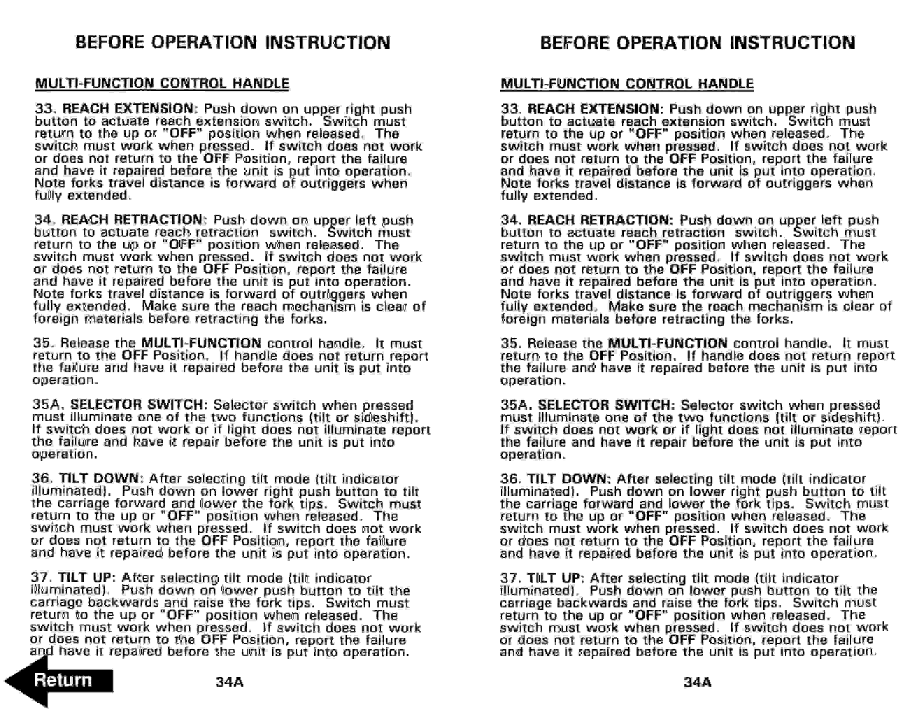 BT RR-45, RR-45Z Electric Reach Truck Operator Manual 41722-01 3 BT RR-45, RR-45Z Electric Reach Truck Operator Manual 41722-01 - Image 3