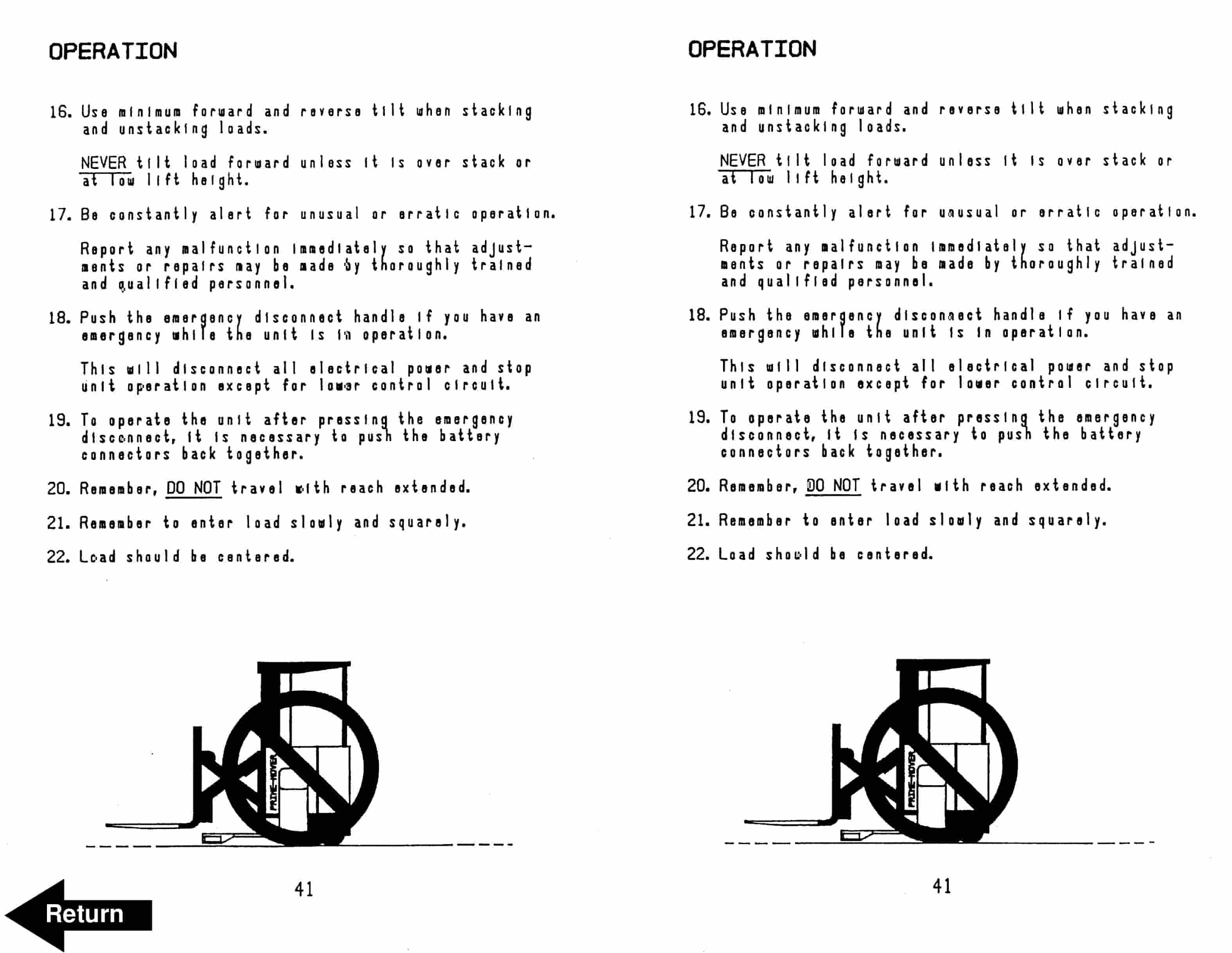 BT RR-45, RR-45Z Electric Reach Truck Operator Manual 41722-01 5 BT RR-45, RR-45Z Electric Reach Truck Operator Manual 41722-01 - Image 5
