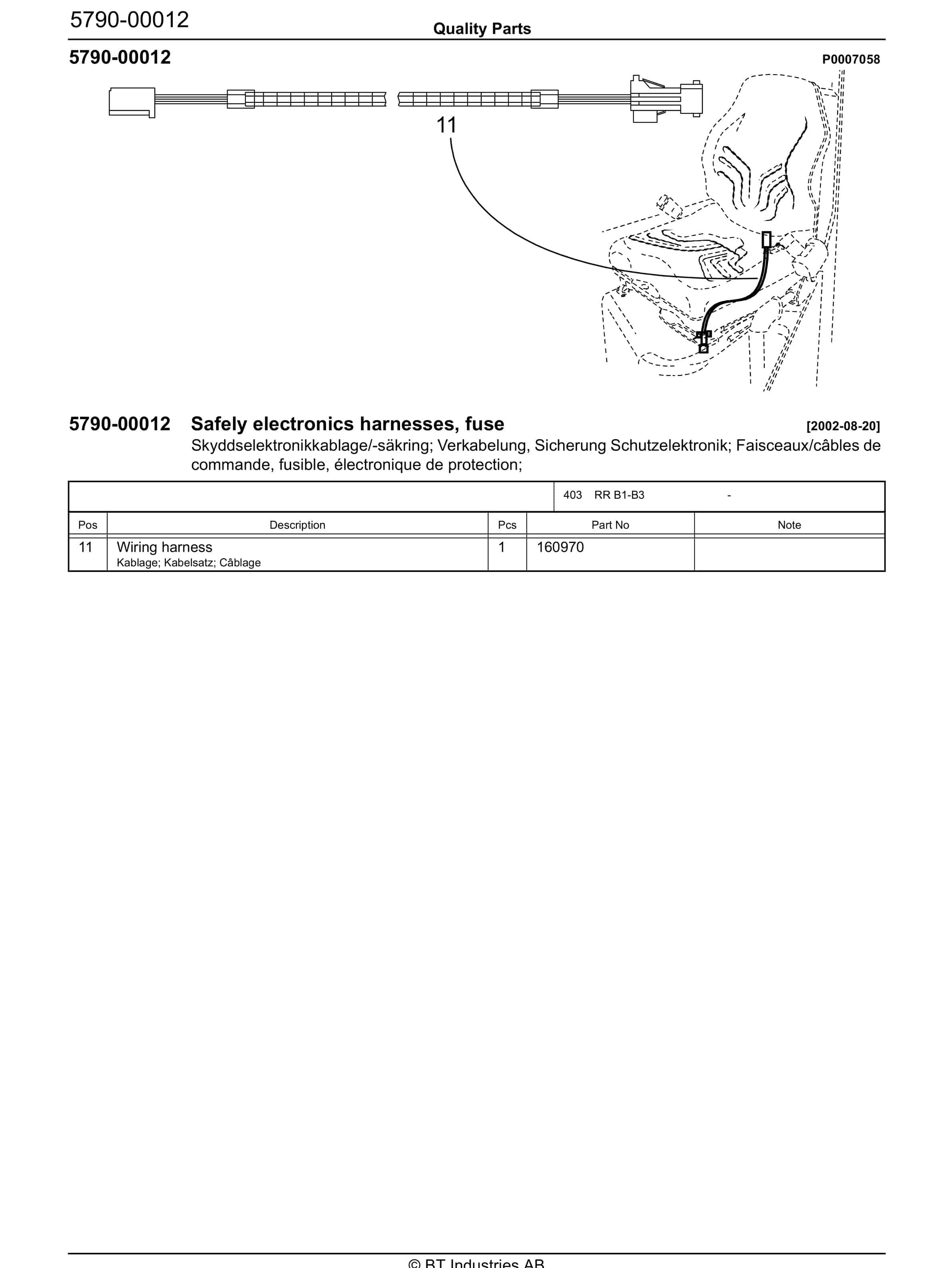 BT RR B1-B3 - C020621-3 Quality Parts 847914 2 BT RR B1-B3 - C020621-3 Quality Parts 847914 - Image 2