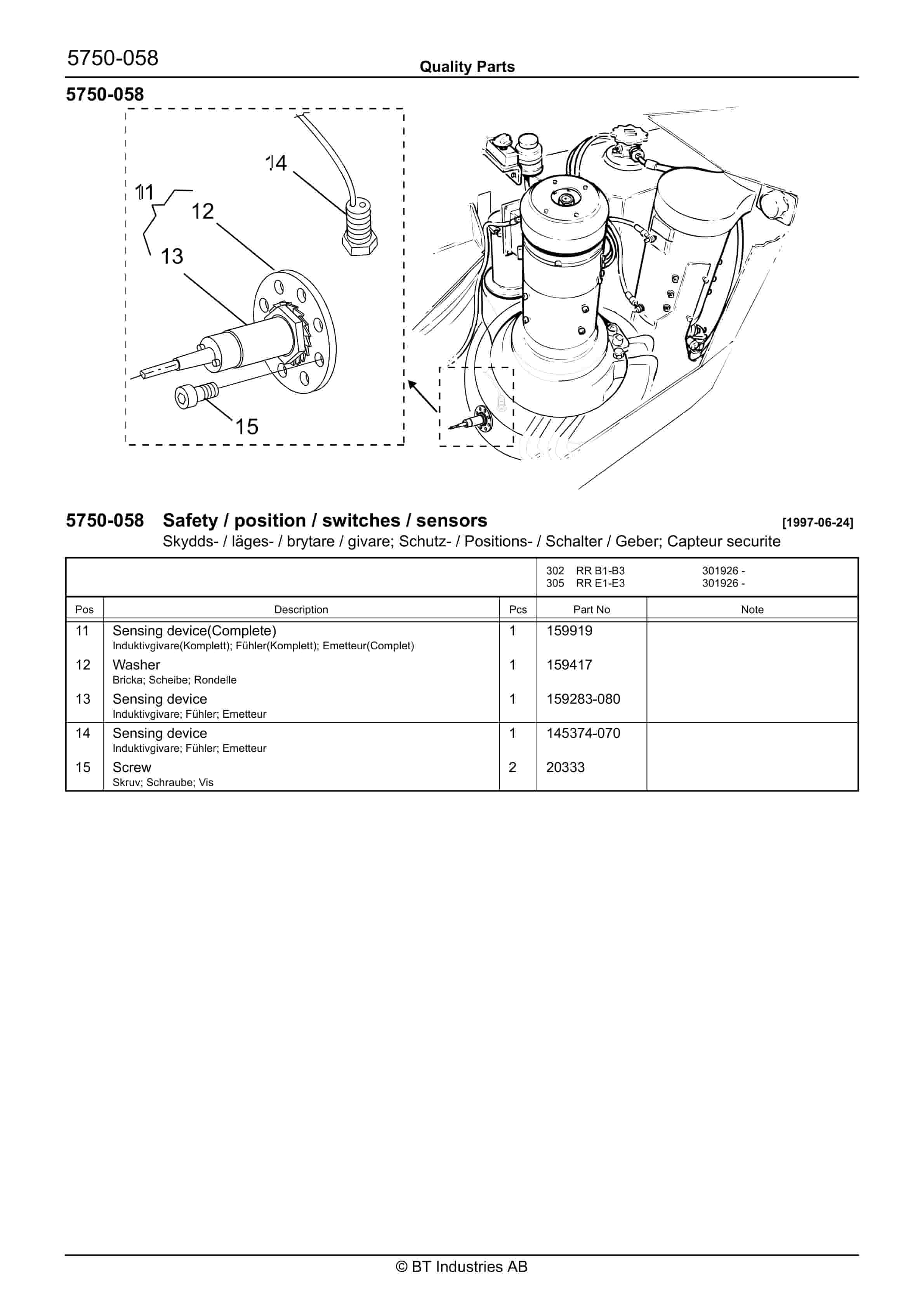 Alternative view of BT RR B1, RR B2, RR B3, RR E1, RR E2, RR E3(C)-14 Quality Parts 164954