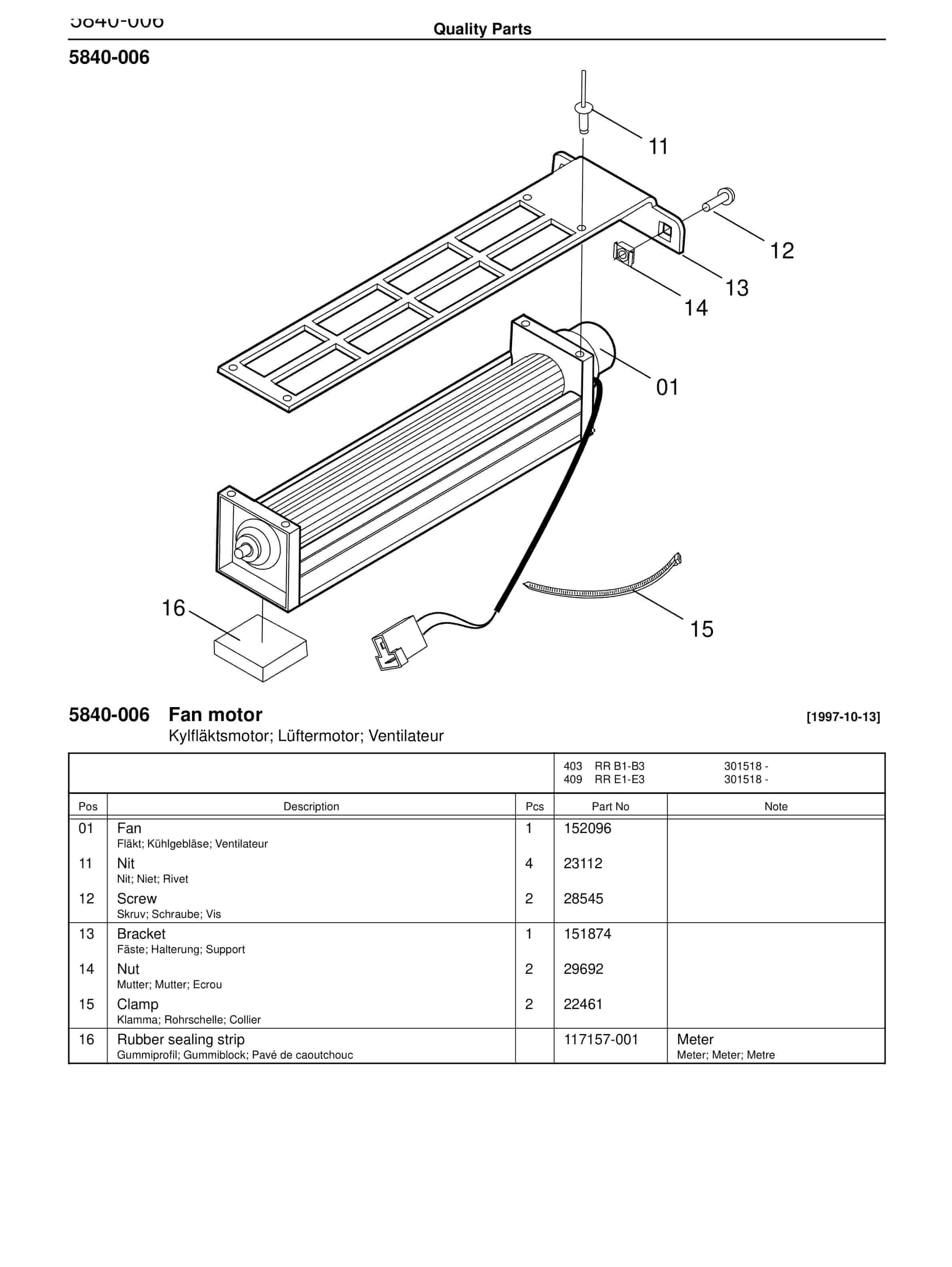 Alternative view of BT RR B1, RR B2, RR B3, RR E1, RR E2, RR E3(C), RR 15 (AC)(ACi) Quality Parts 168158