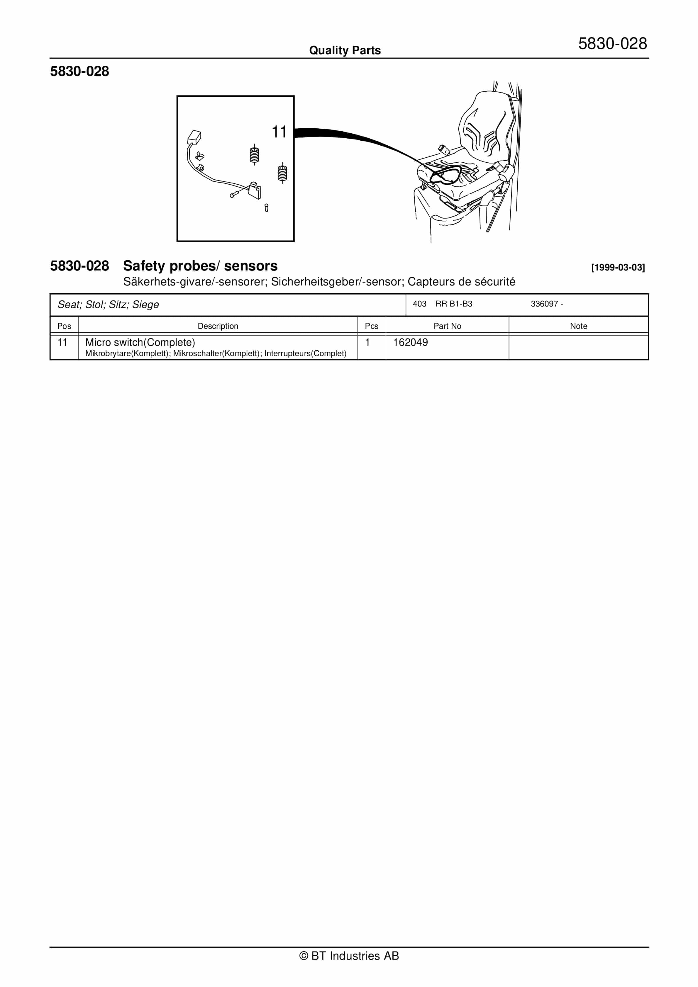 Alternative view of BT RR B1, RR B2, RR B3, RR E1, RR E2, RR E3(C), RR 15 (AC)(ACi) Quality Parts 180023