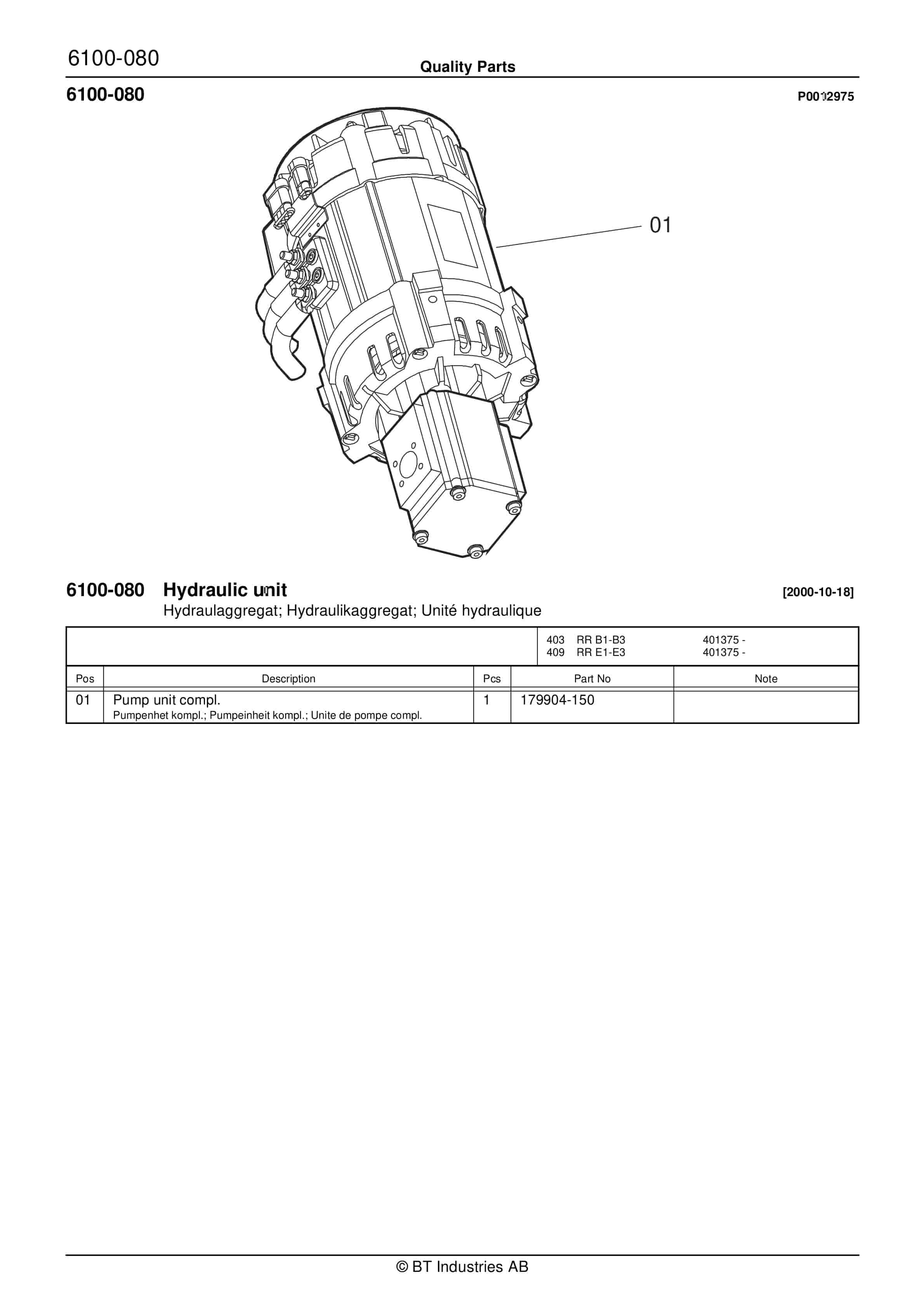 Alternative view of BT RR B1, RR B2, RR B3, RR E1, RR E2, RR E3(C), RR 15 (AC)(ACi) Quality Parts 181965