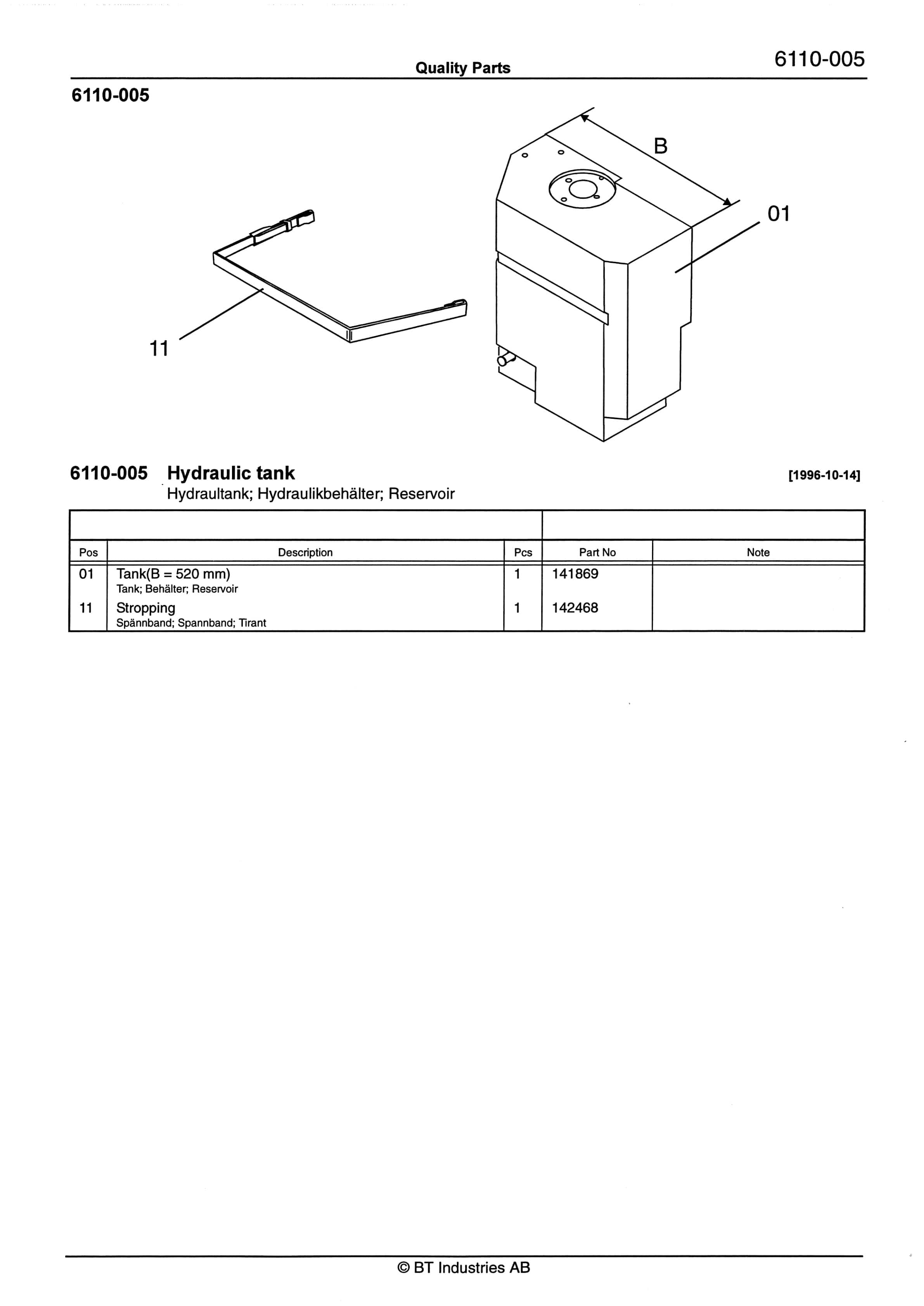 BT RR B2 Quality Parts 165696-5
