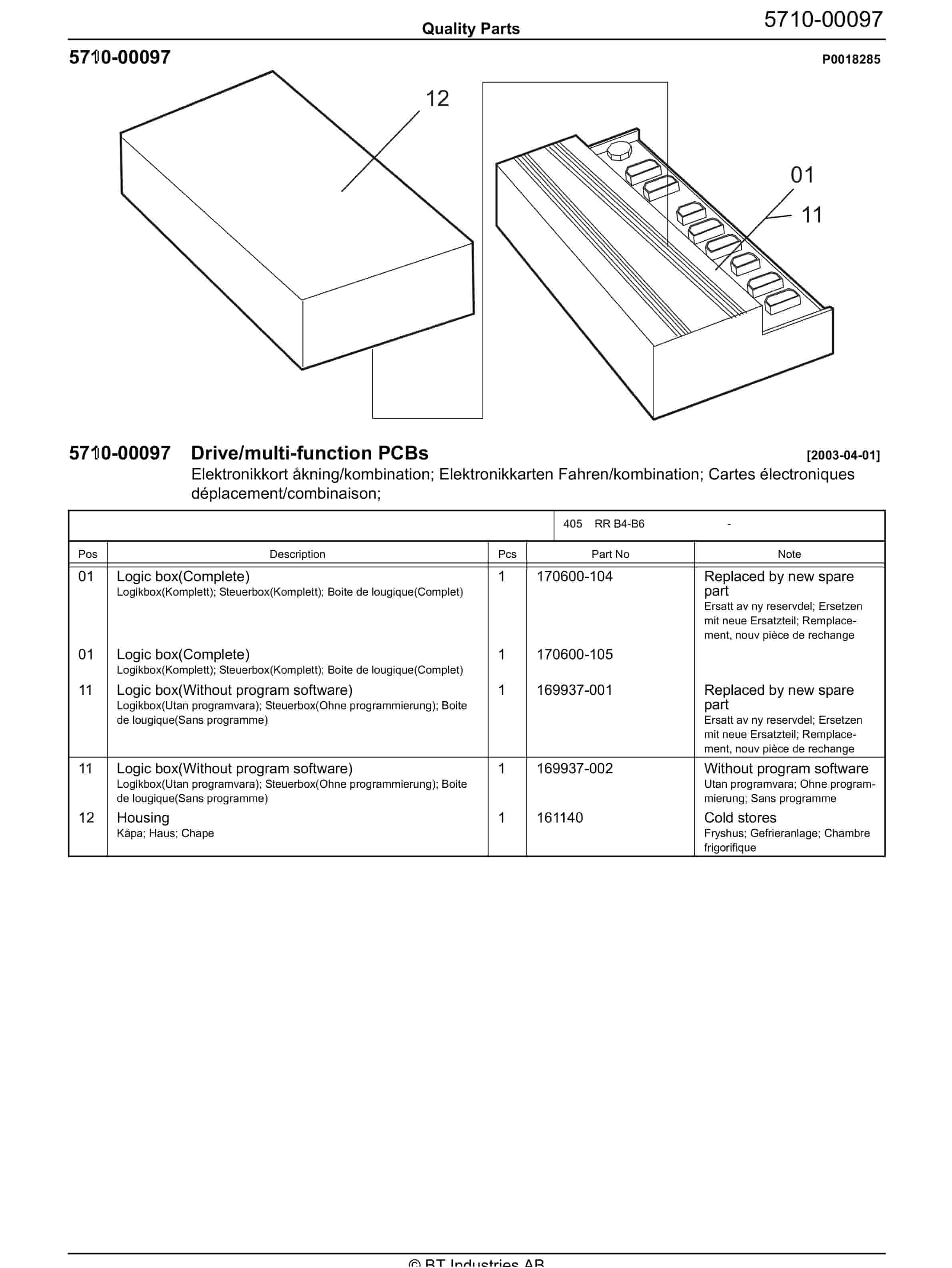 BT RR B4-B6 - C010403-3 - C010104-2 - C010622-9 - C010618-0 Quality Parts 847789 2 BT RR B4-B6 - C010403-3 - C010104-2 - C010622-9 - C010618-0 Quality Parts 847789 - Image 2