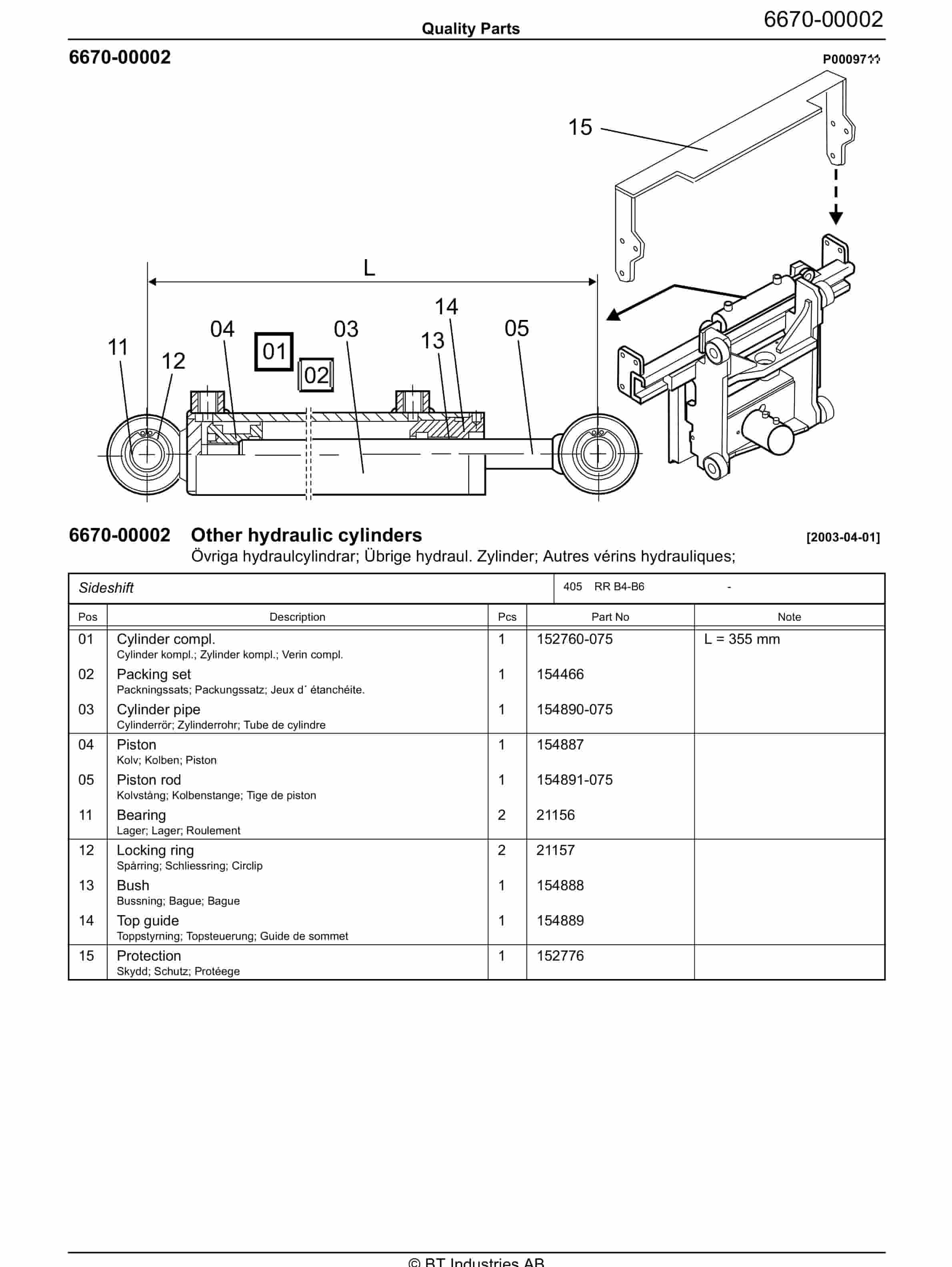 BT RR B4-B6 - C030508-6 Quality Parts 847822 5 BT RR B4-B6 - C030508-6 Quality Parts 847822 - Image 5