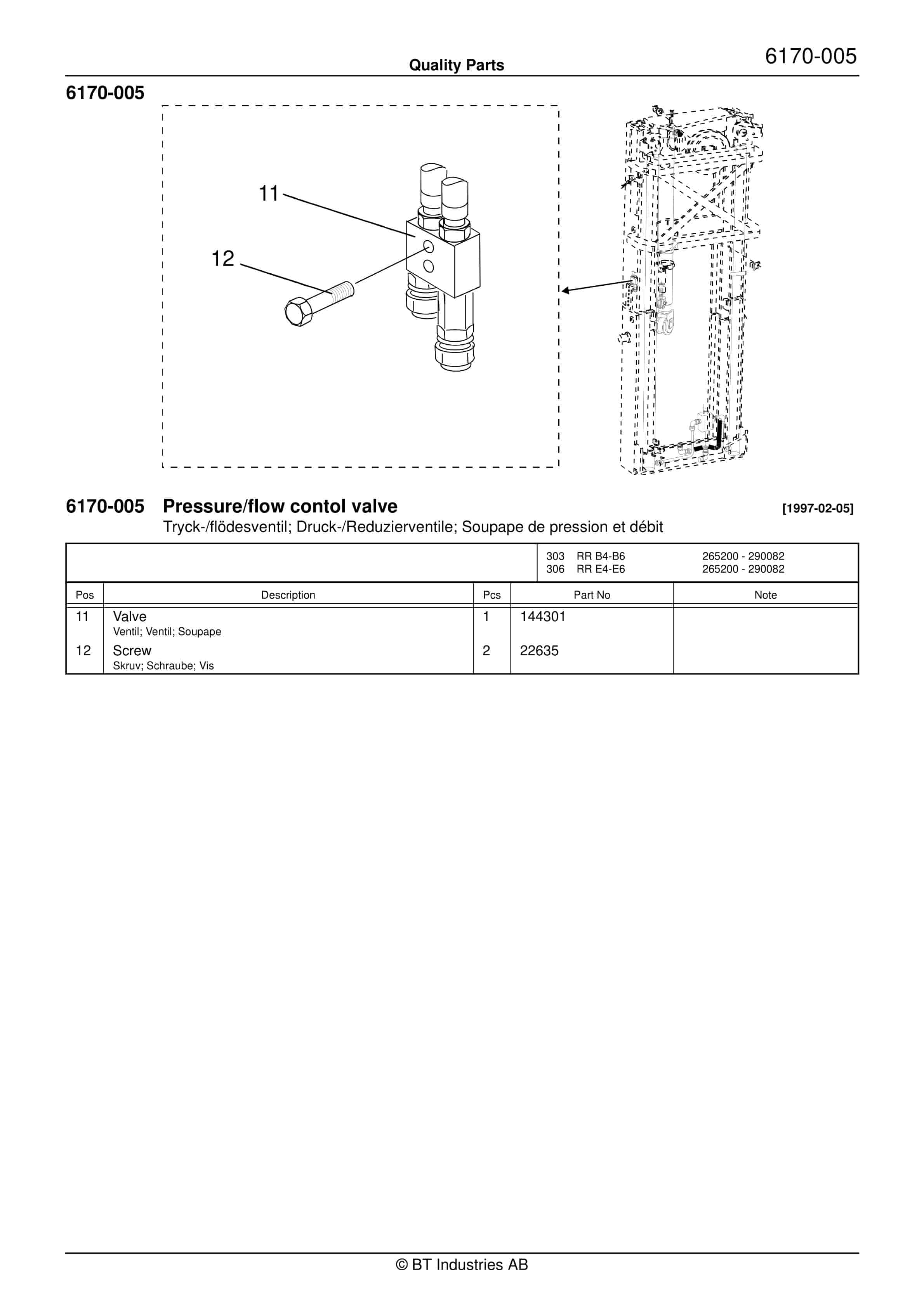 BT RR B4, RR B5, RR B6, RR E4, RR E5, RR E6(C), RR 14(DC) Quality Parts 153098 4 BT RR B4, RR B5, RR B6, RR E4, RR E5, RR E6(C), RR 14(DC) Quality Parts 153098 - Image 4
