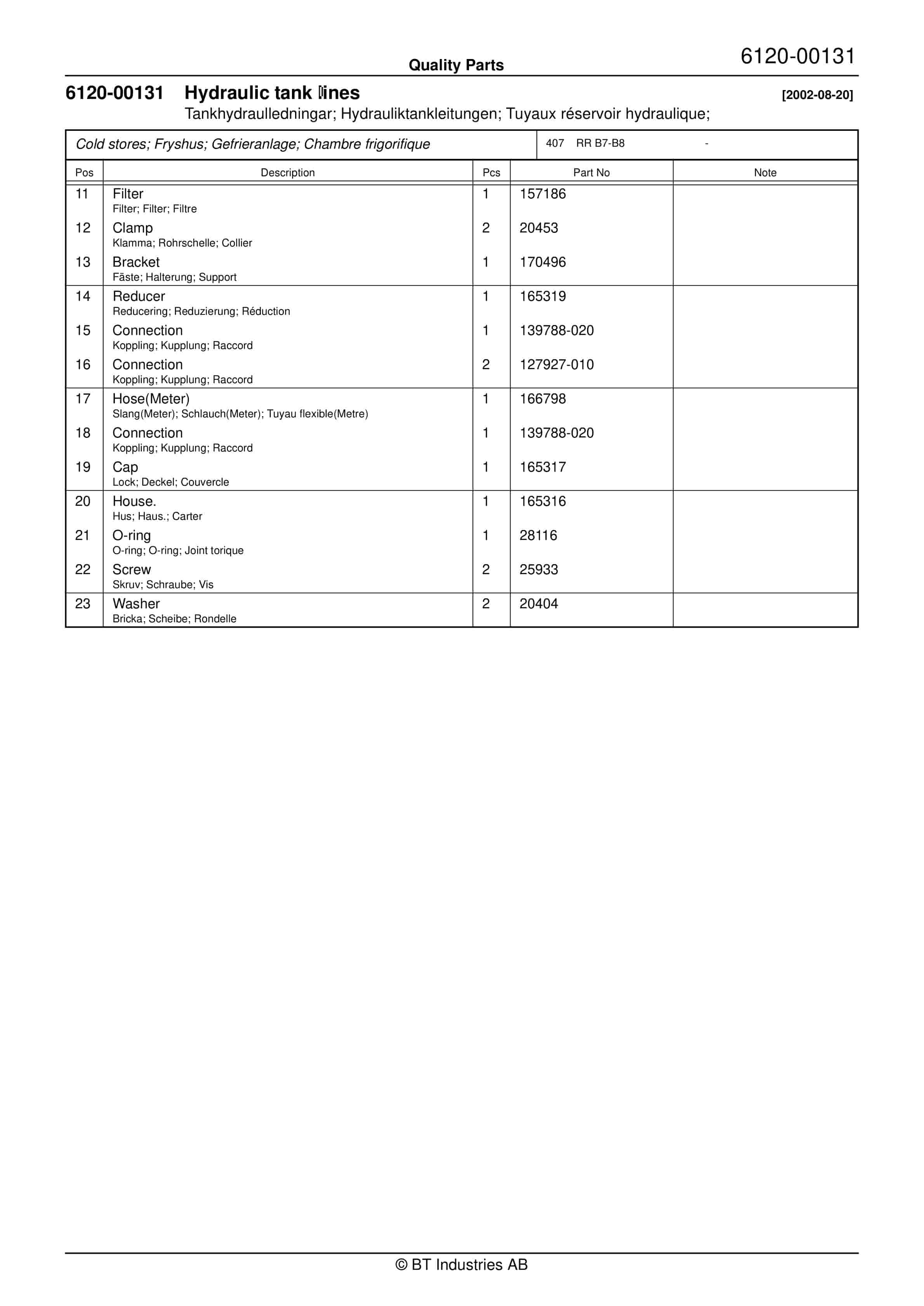 BT RR B7-B8 - C020828-4 Quality Parts 847475 5 BT RR B7-B8 - C020828-4 Quality Parts 847475 - Image 5