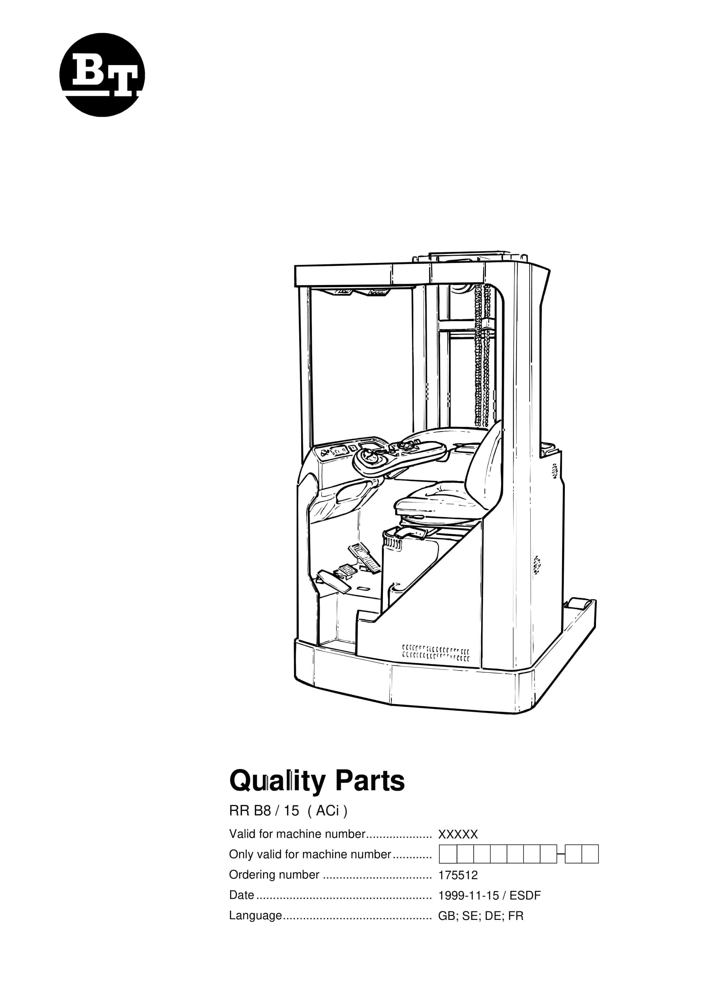 BT RR B8-15 (ACi) Quality Parts 175512 1 BT RR B8-15 (ACi) Quality Parts 175512