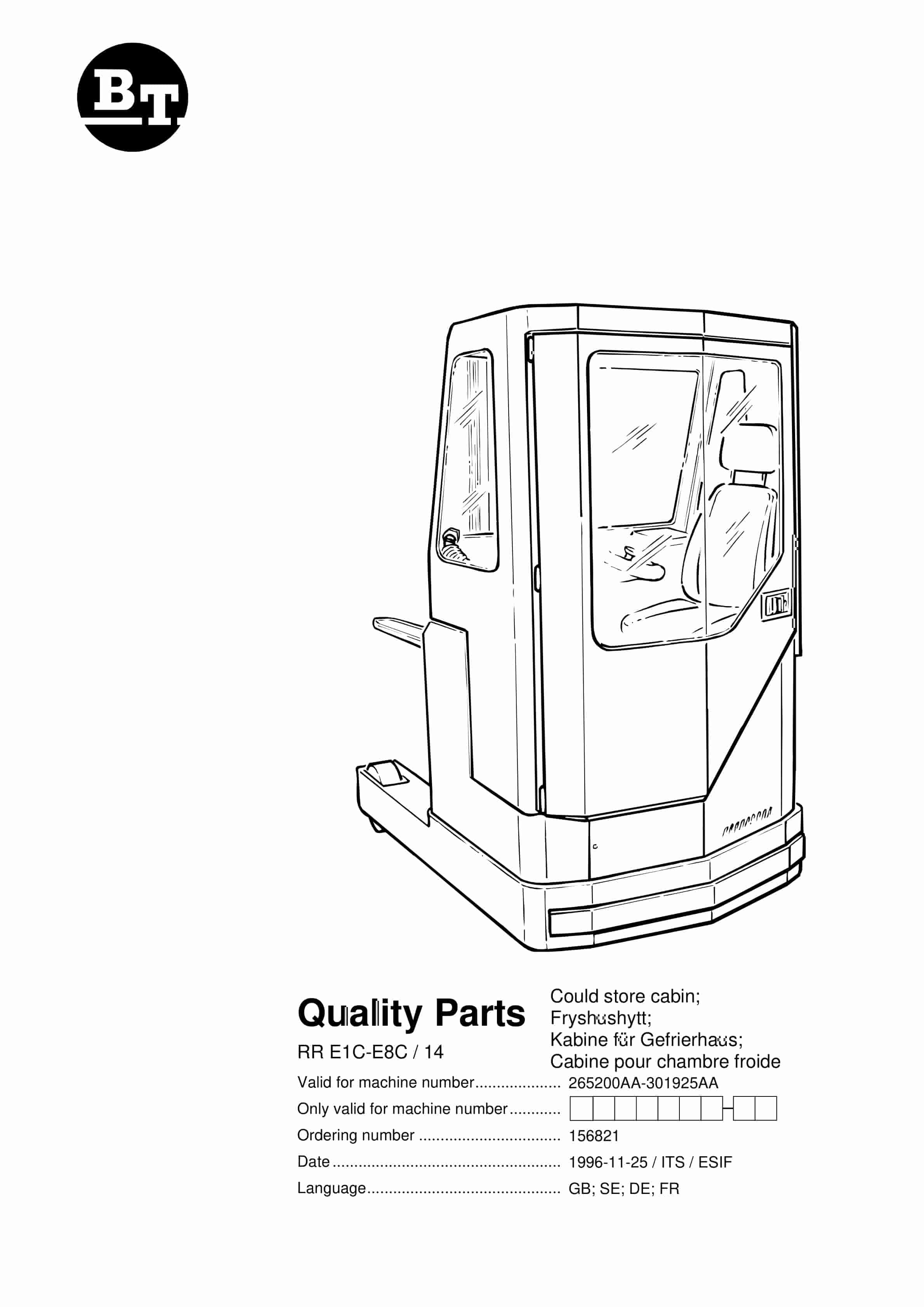 BT RR E1C-E8C-14 Quality Parts 156821