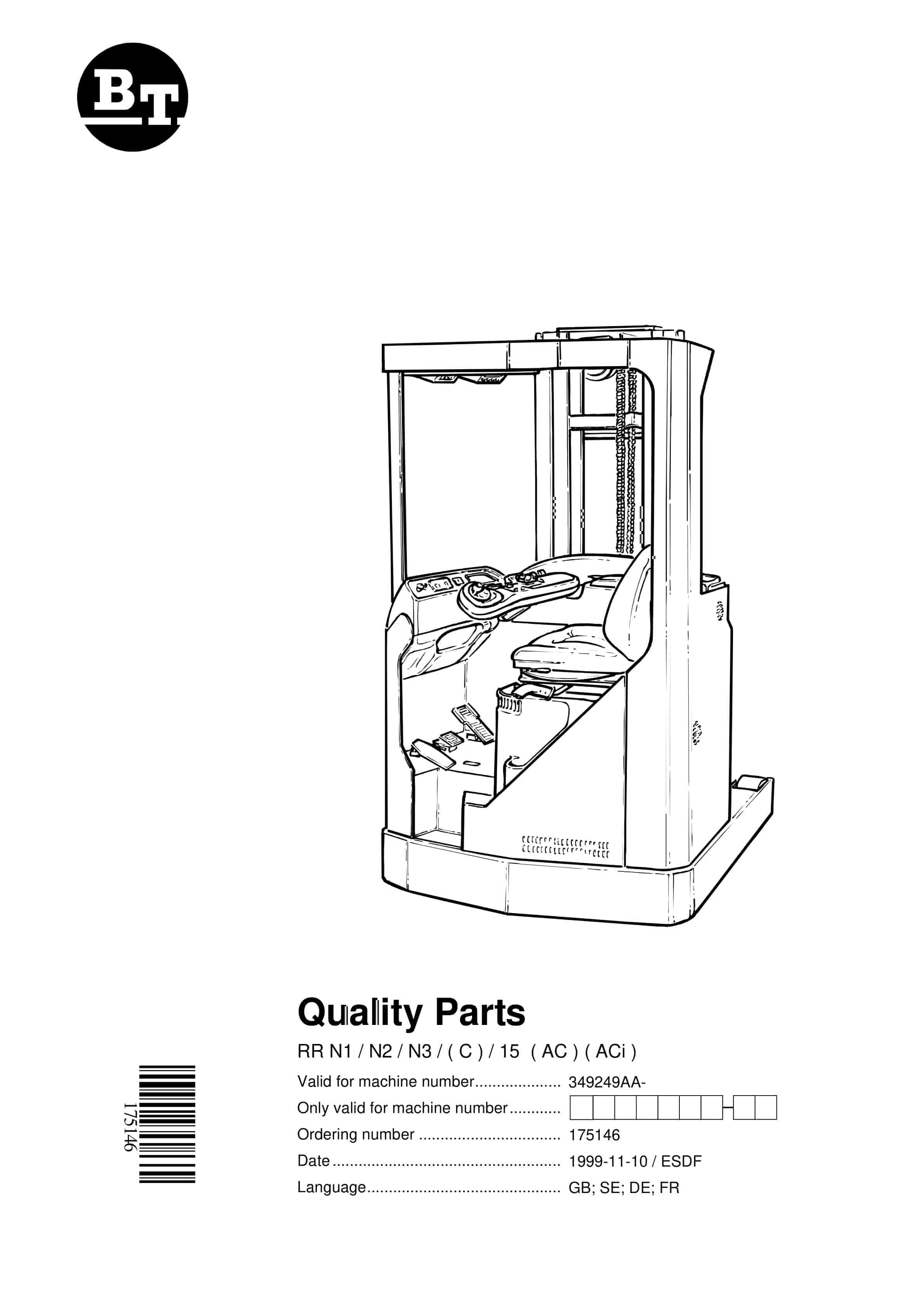 BT RR N1, RR N2, RR N3(C)-15(AC)(ACi) Quality Parts 175146 1 BT RR N1, RR N2, RR N3(C)-15(AC)(ACi) Quality Parts 175146