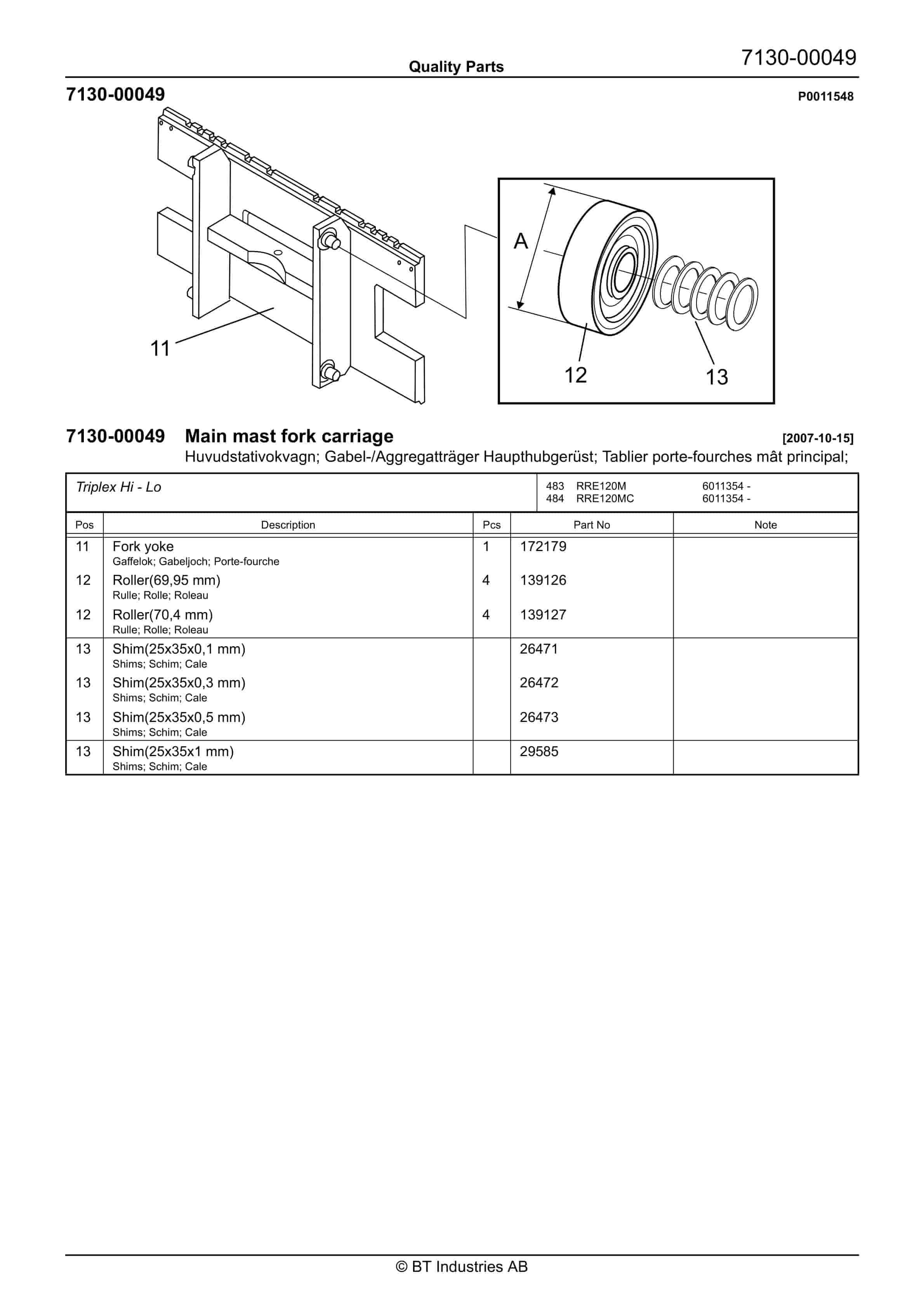 BT RRE120M, RRE120MC Quality Parts 252321 5 BT RRE120M, RRE120MC Quality Parts 252321 - Image 5