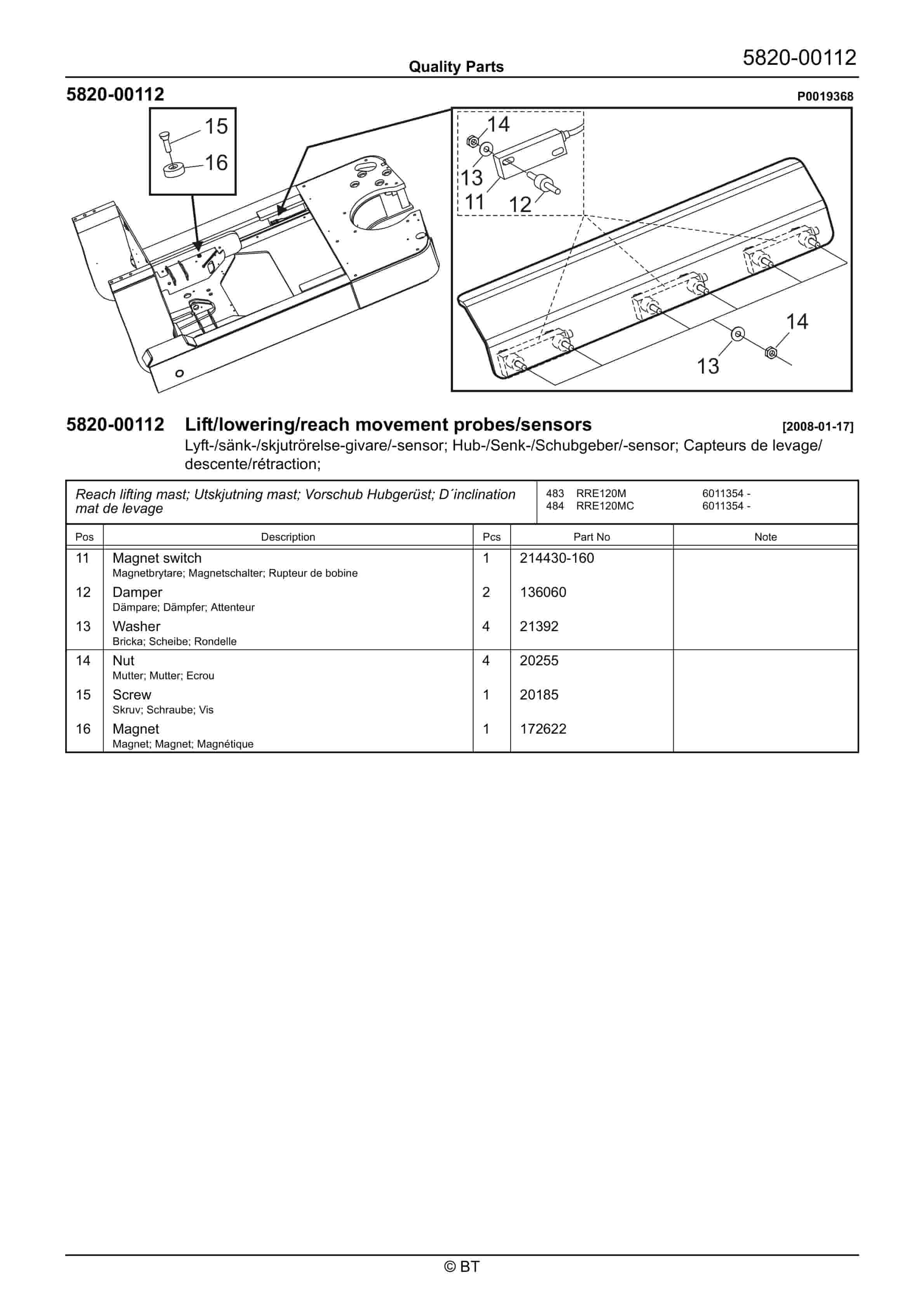 BT RRE120M, RRE120MC Quality Parts 263006 2 BT RRE120M, RRE120MC Quality Parts 263006 - Image 2