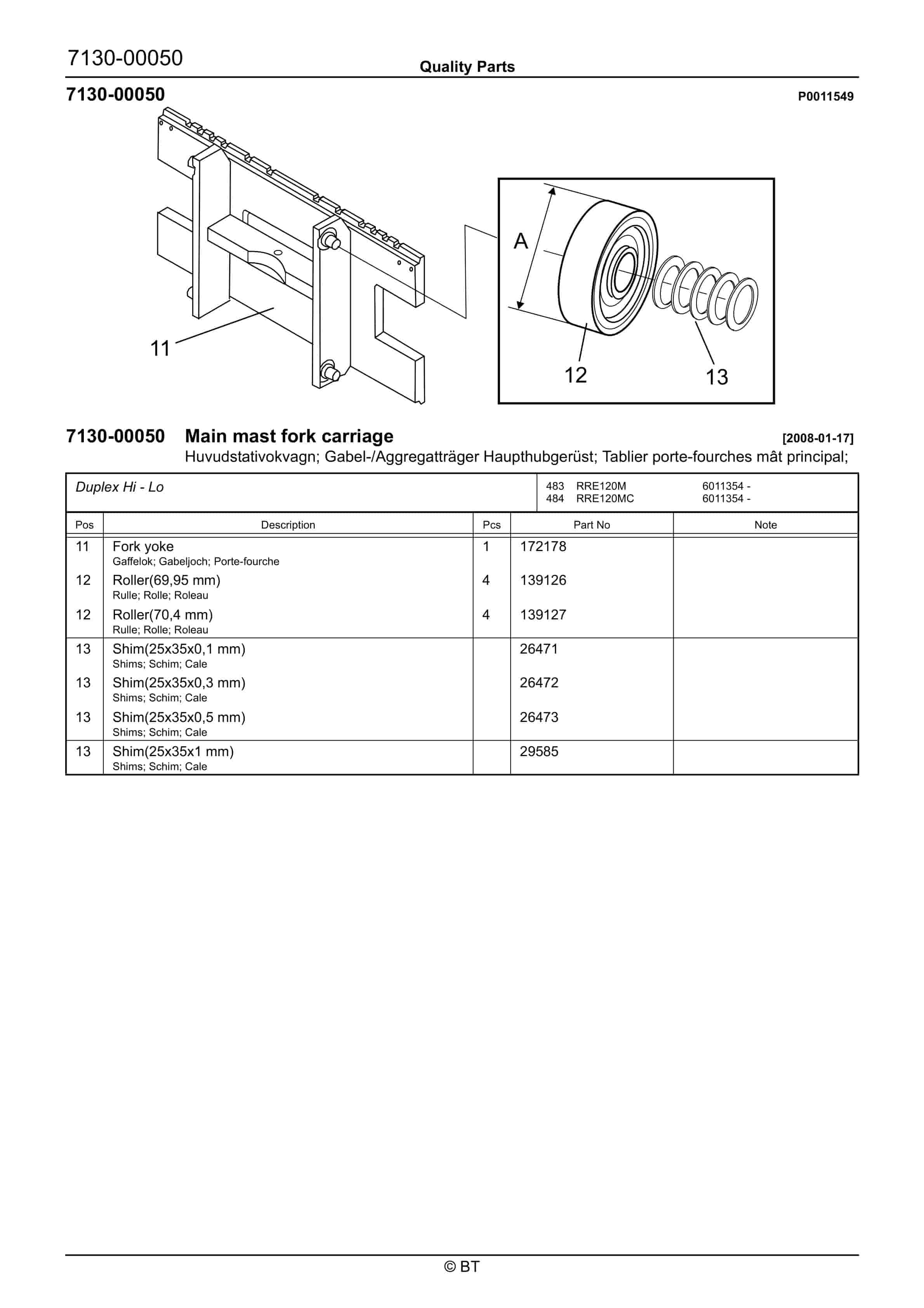BT RRE120M, RRE120MC Quality Parts 263006 5 BT RRE120M, RRE120MC Quality Parts 263006 - Image 5