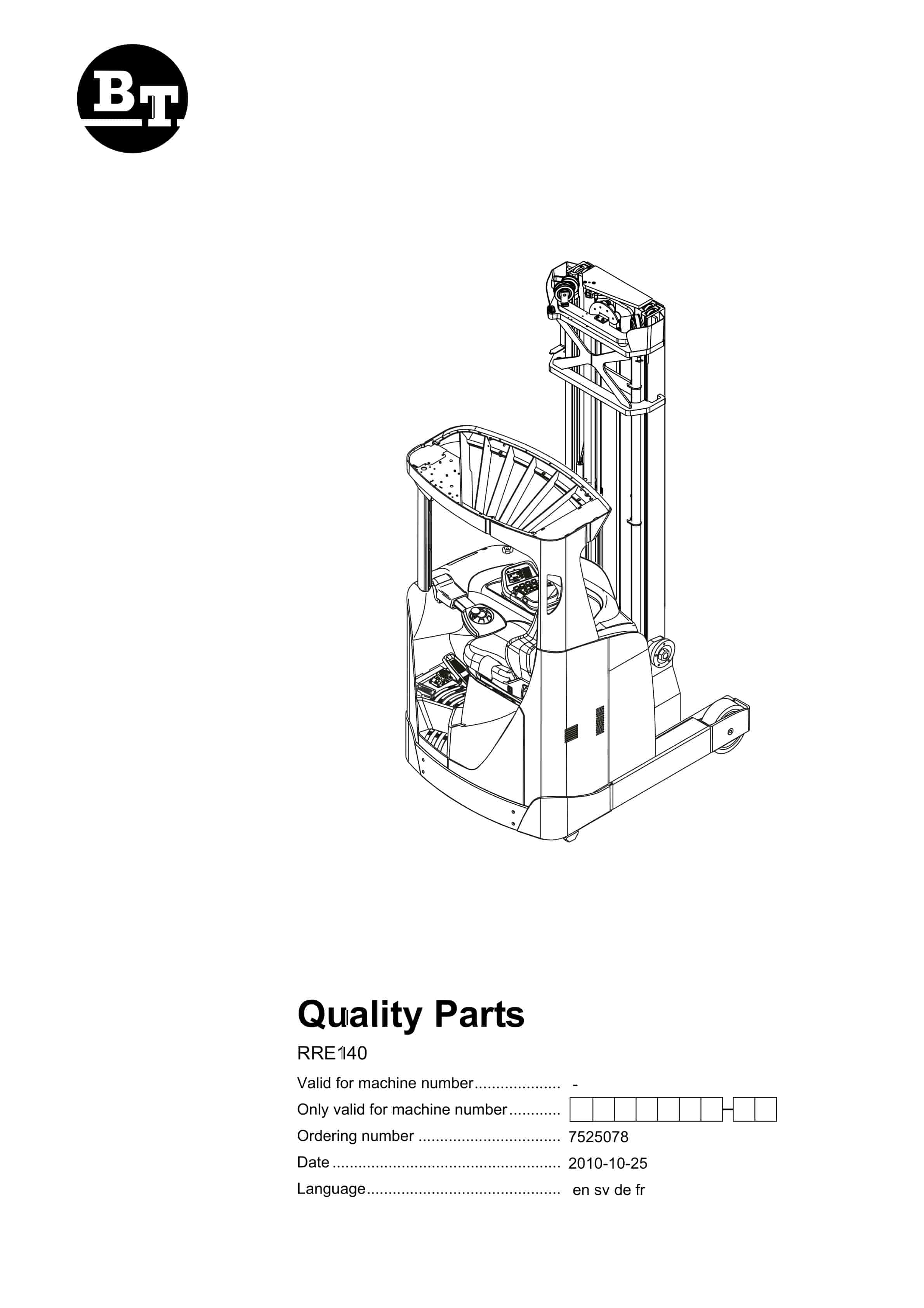 BT RRE140 Quality Parts 7525078 1 BT RRE140 Quality Parts 7525078
