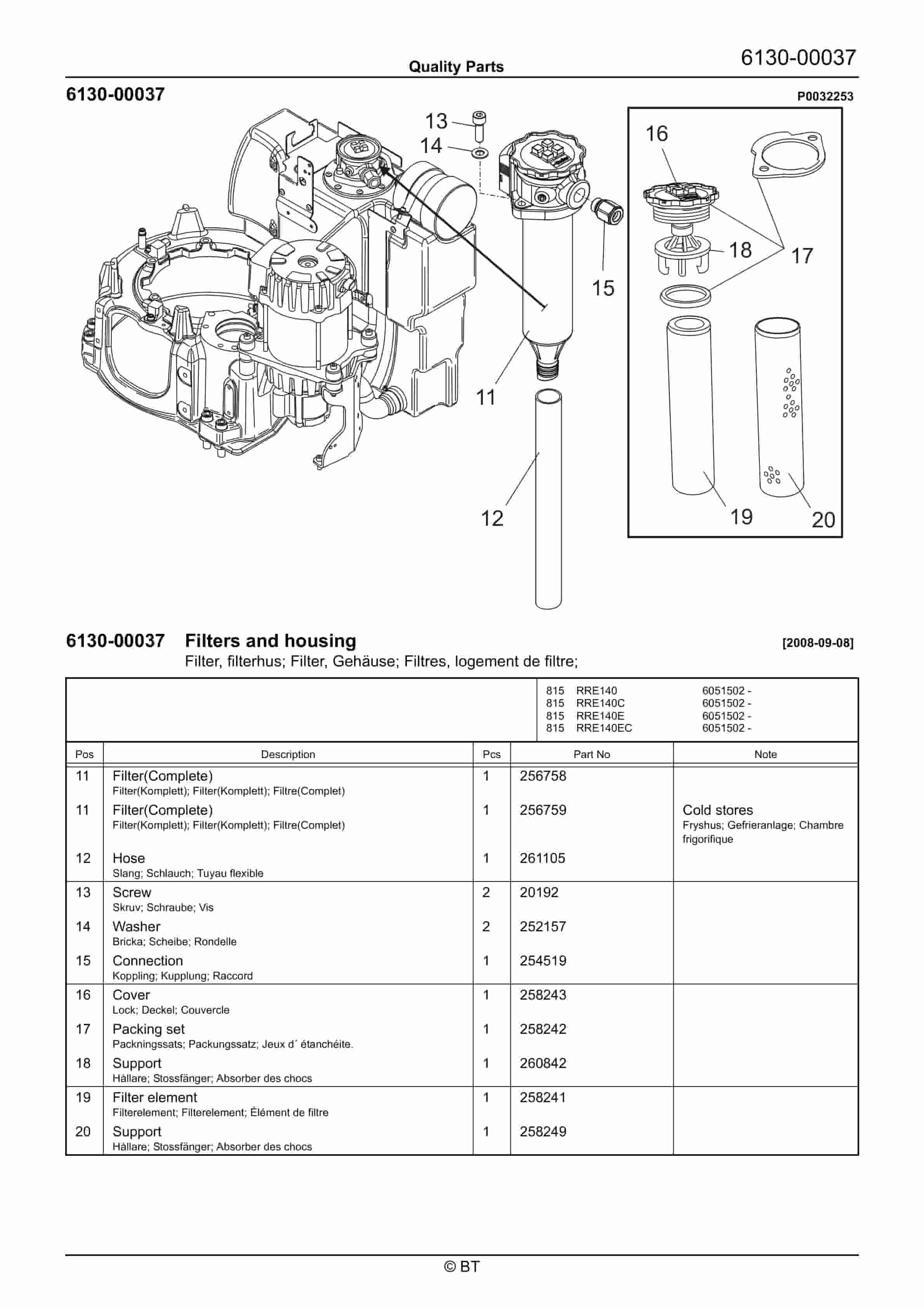 BT RRE140, RRE140C, RRE140E, RRE140EC Quality Parts 262260 3 BT RRE140, RRE140C, RRE140E, RRE140EC Quality Parts 262260 - Image 3