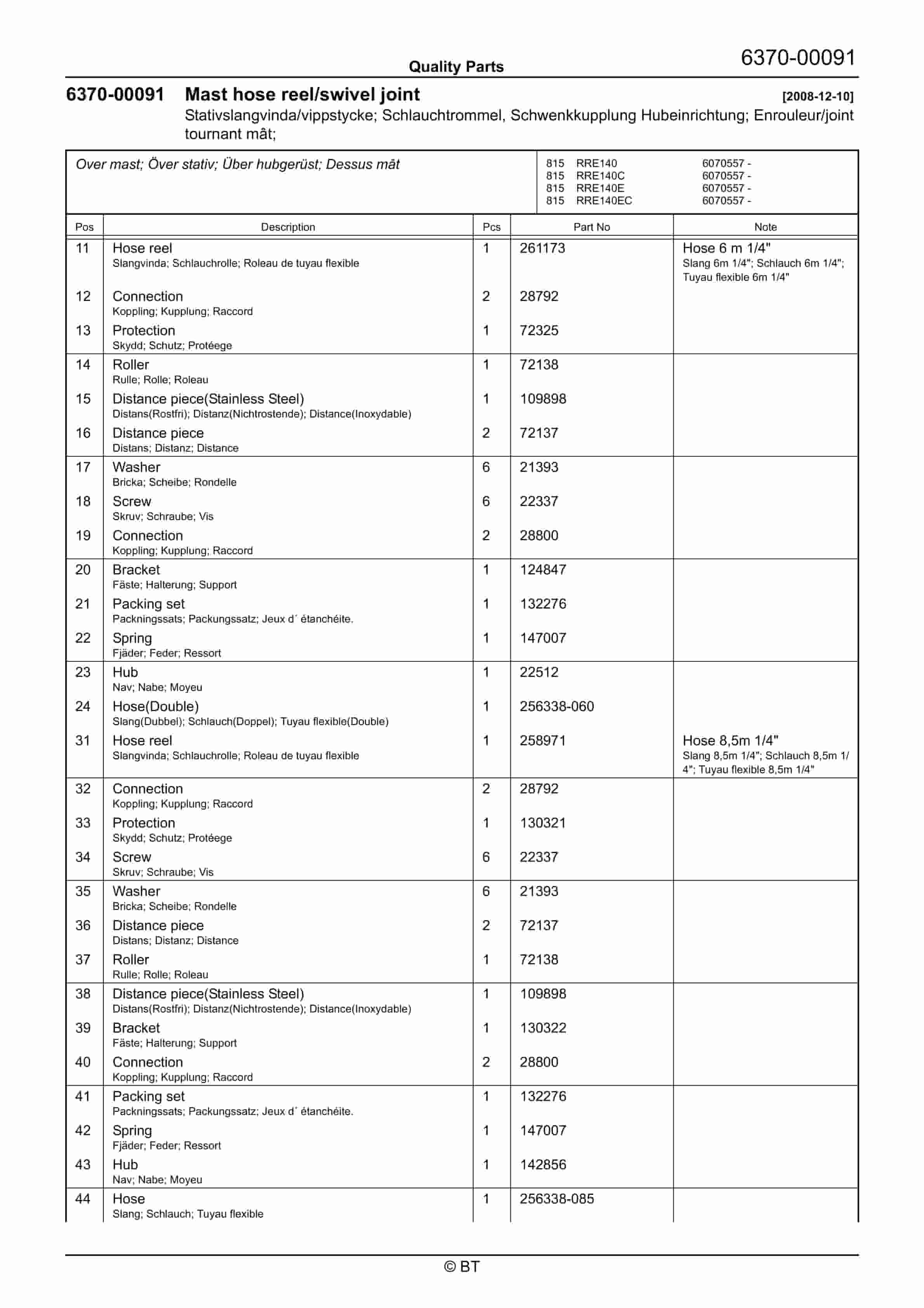 BT RRE140, RRE140C, RRE140E, RRE140EC Quality Parts 7503868 4 BT RRE140, RRE140C, RRE140E, RRE140EC Quality Parts 7503868 - Image 4